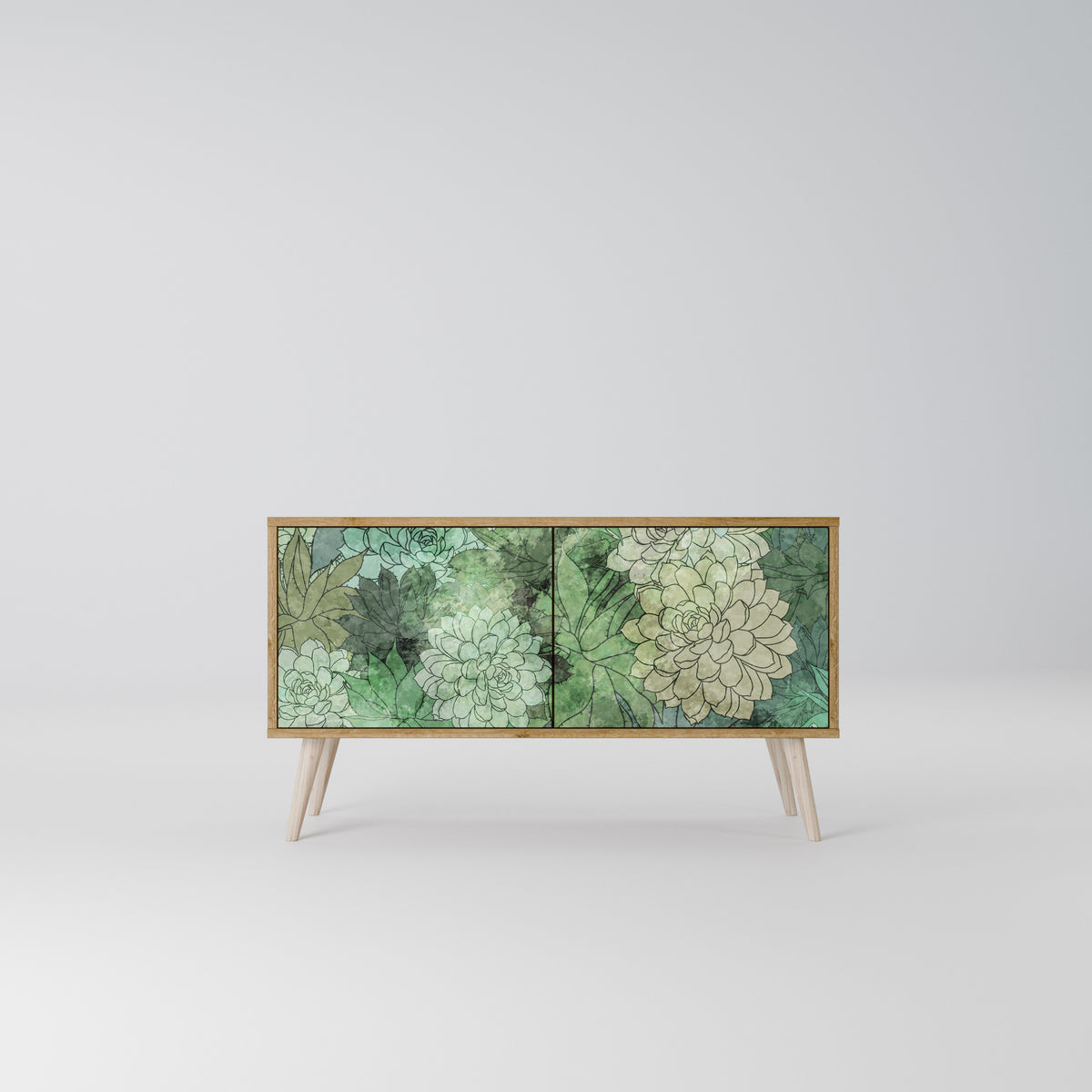 SUCCULENT CLUSTER Kompakt TV-bänk med 2 dörrar