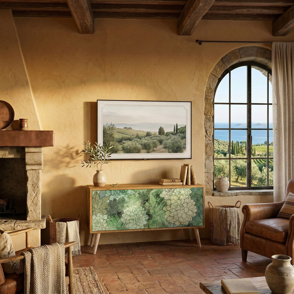 SUCCULENT CLUSTER Kompakt TV-bänk med 2 dörrar