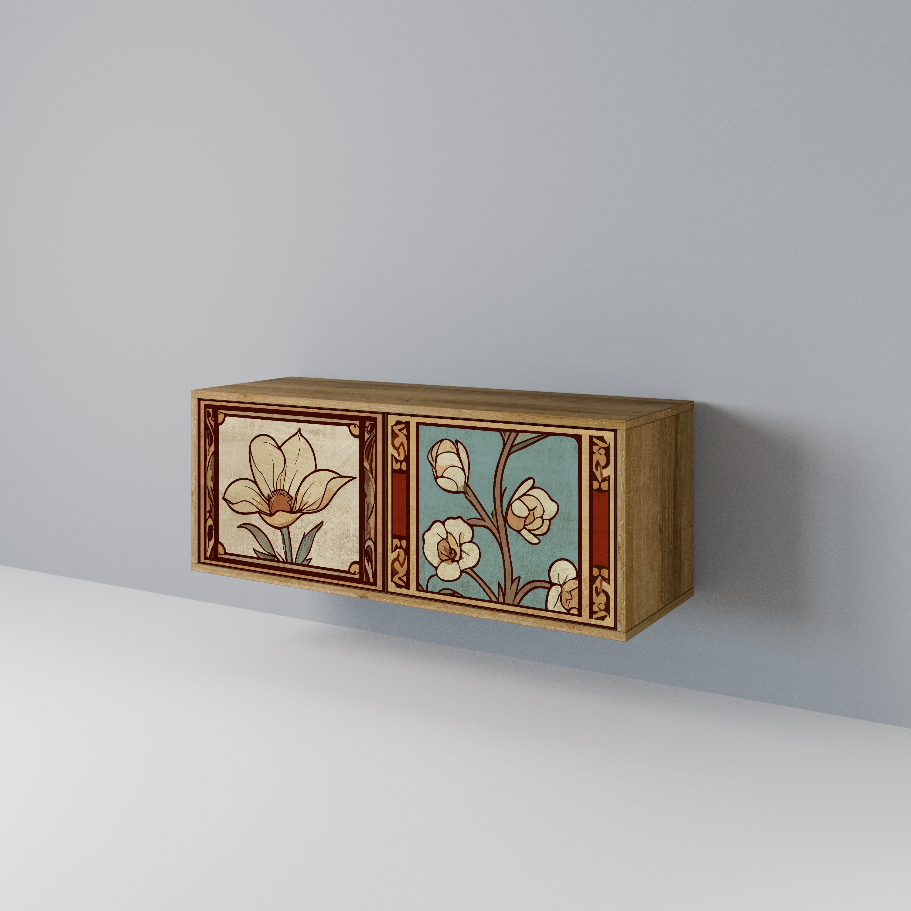 TIMELESS FLORA Kompakt TV-bänk med 2 dörrar