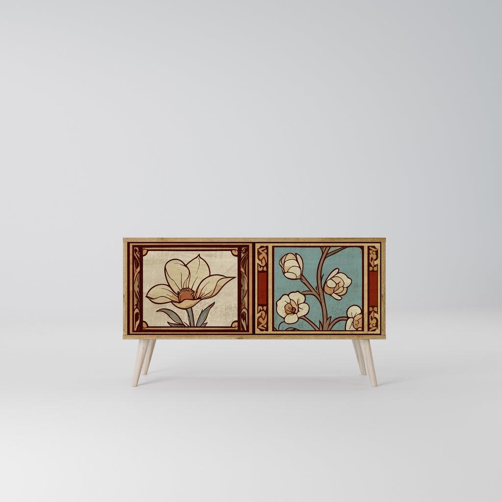 TIMELESS FLORA Kompakt TV-bänk med 2 dörrar