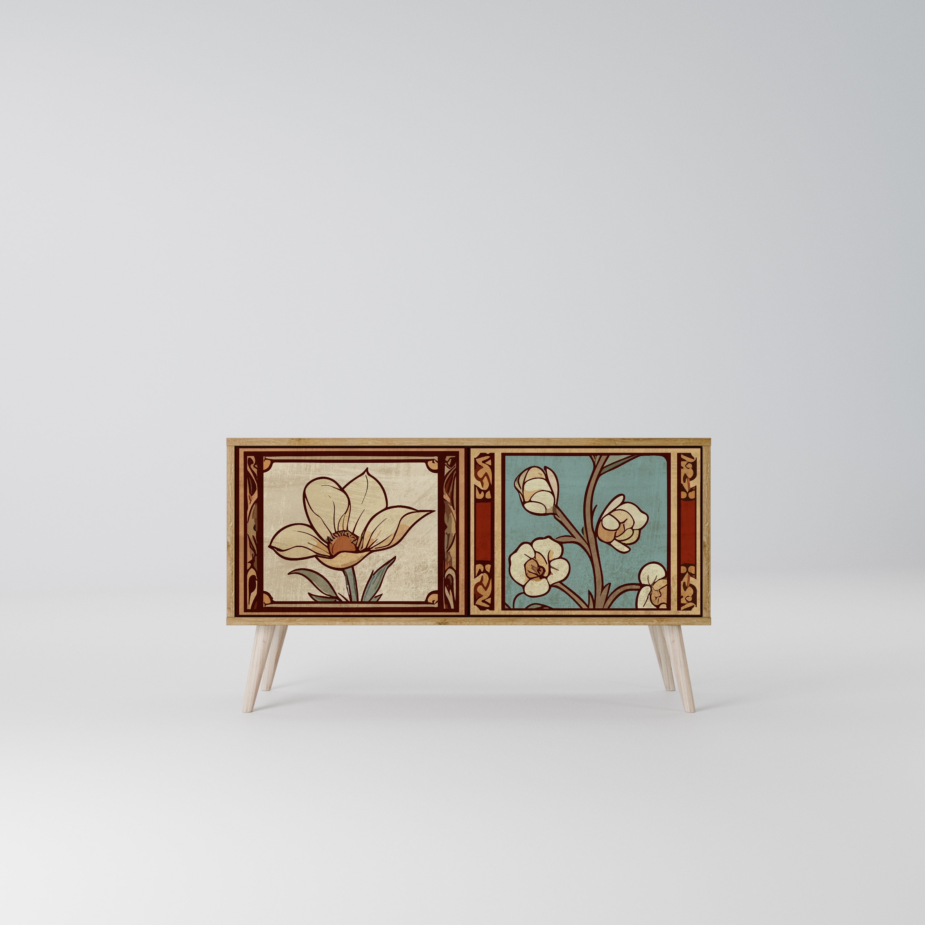 TIMELESS FLORA Kompakt TV-bänk med 2 dörrar