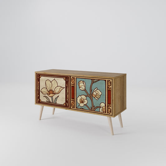 TIMELESS FLORA Kompakt TV-bänk med 2 dörrar
