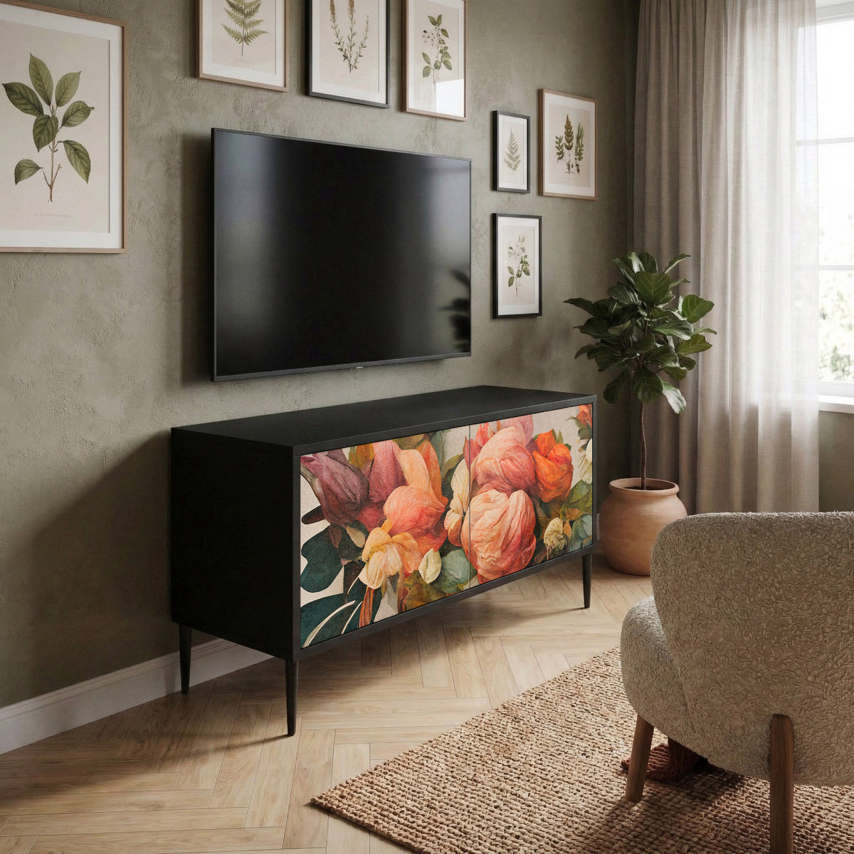 STYLISH BEAUTY Kompakt TV-bänk med 2 dörrar