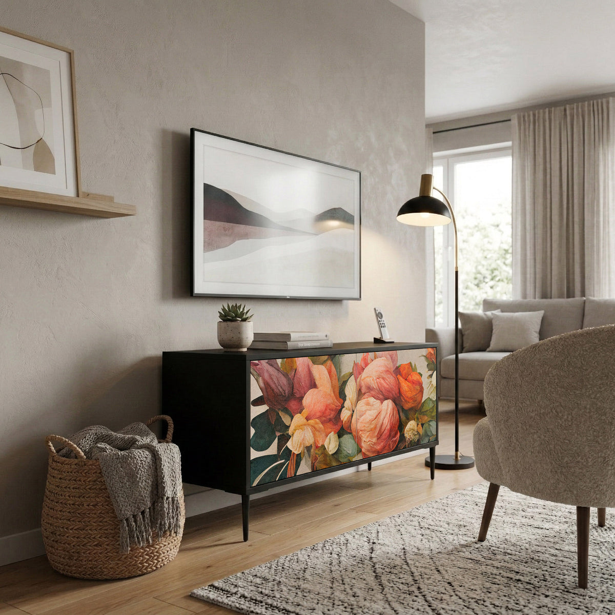 STYLISH BEAUTY Kompakt TV-bänk med 2 dörrar