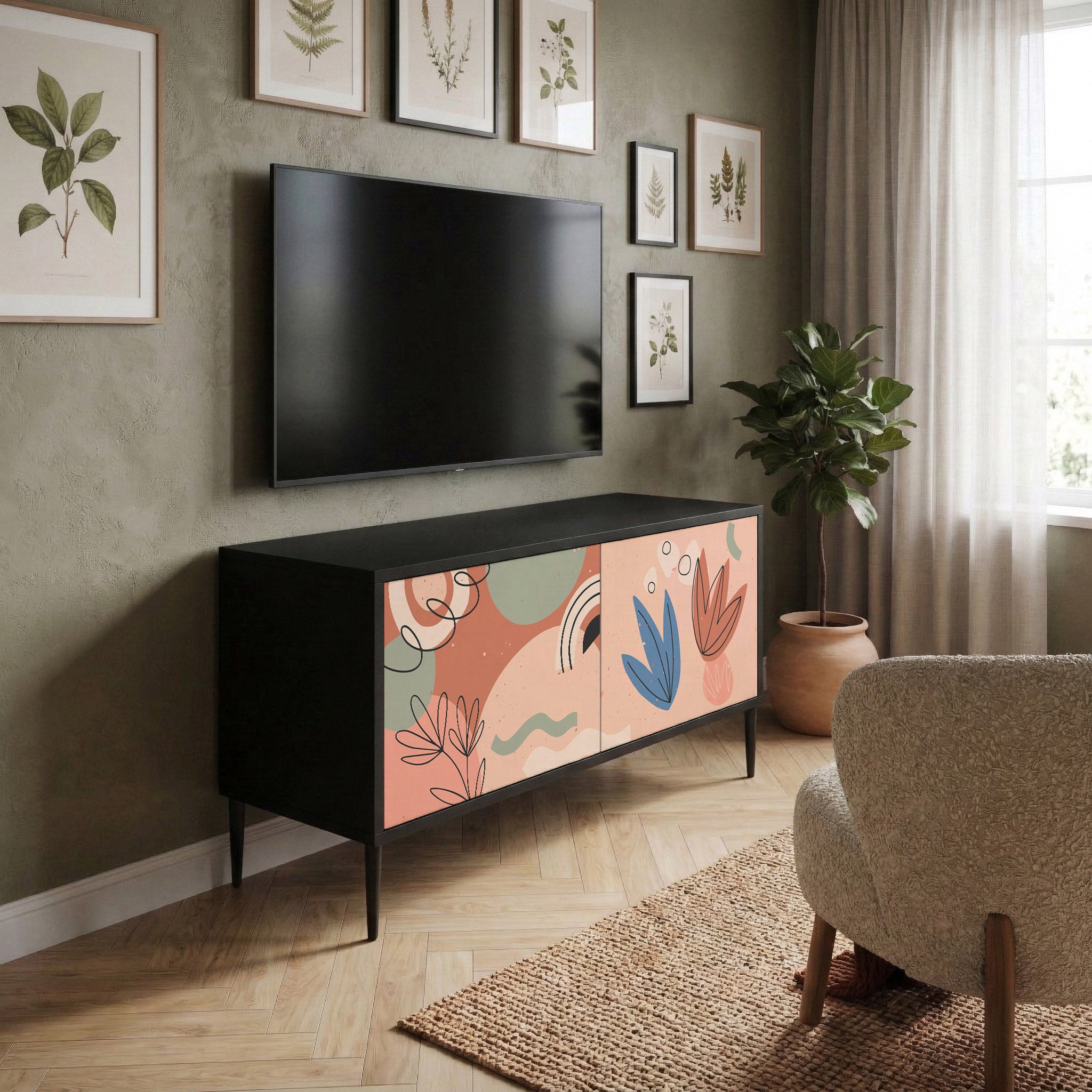 PASTEL DESTINY Compact 2-Door TV Cabinet