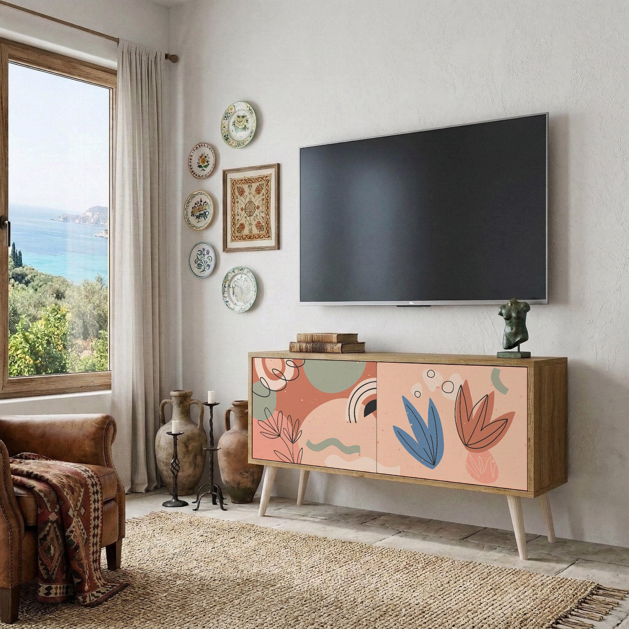 PASTEL DESTINY Compact 2-Door TV Cabinet