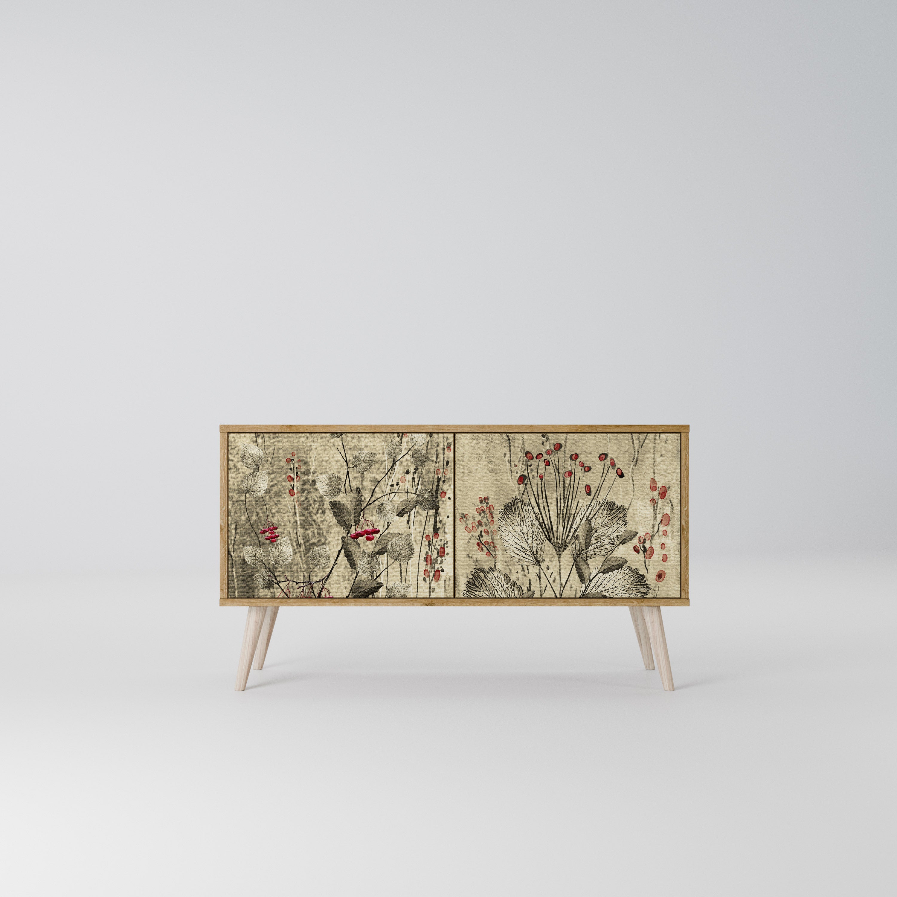 HERBAL GRACE Kompakt TV-bänk med 2 dörrar