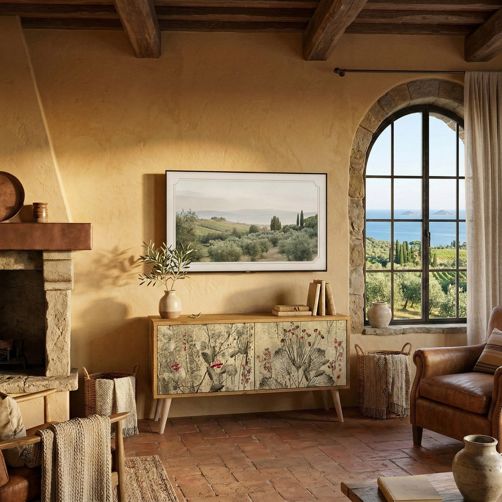 HERBAL GRACE Kompakt TV-bänk med 2 dörrar