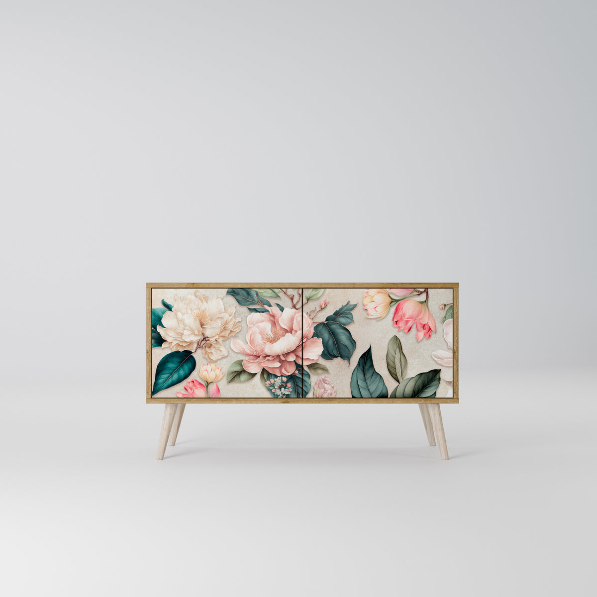 FLORAL GRACE Kompakt TV-bänk med 2 dörrar