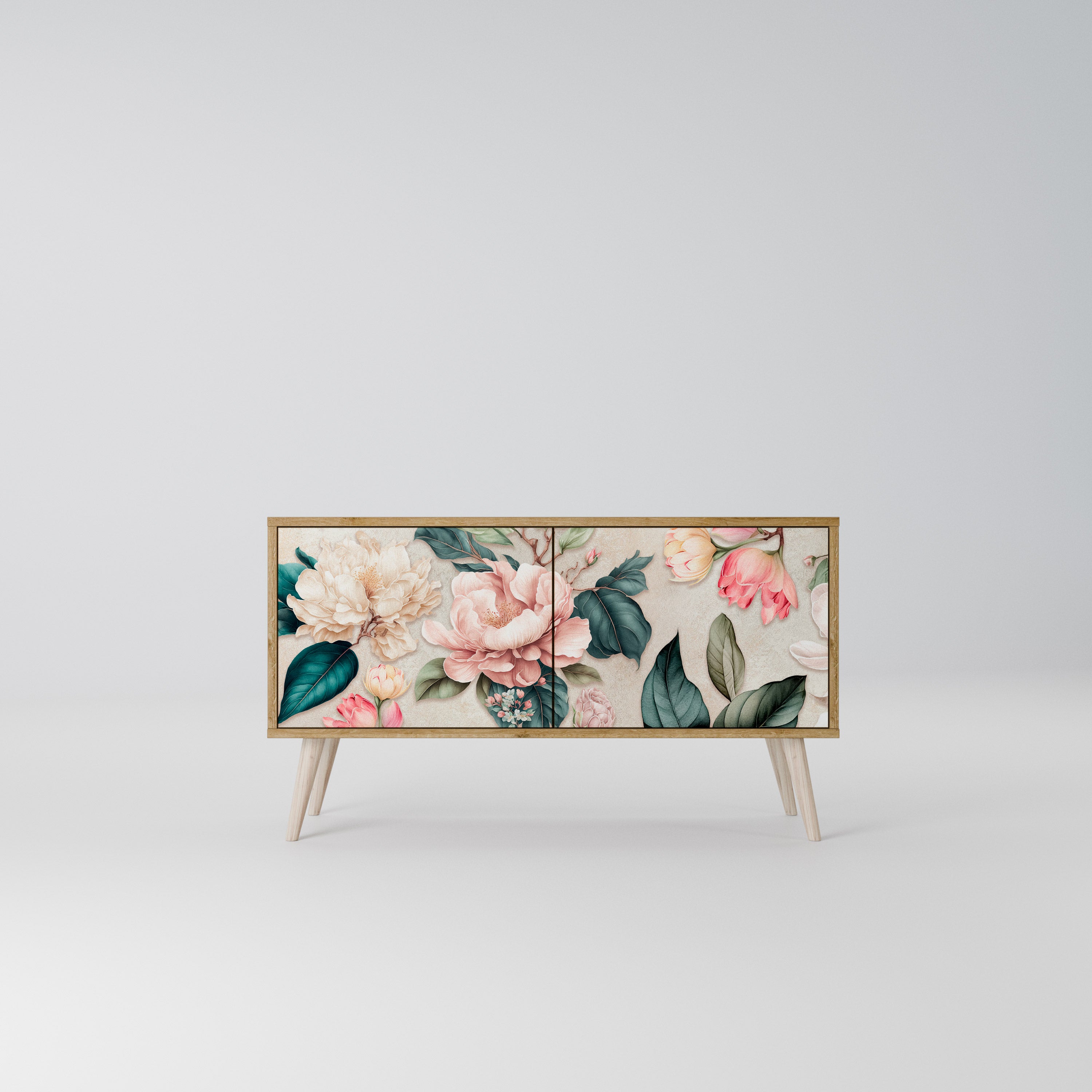 FLORAL GRACE Kompakt TV-bänk med 2 dörrar
