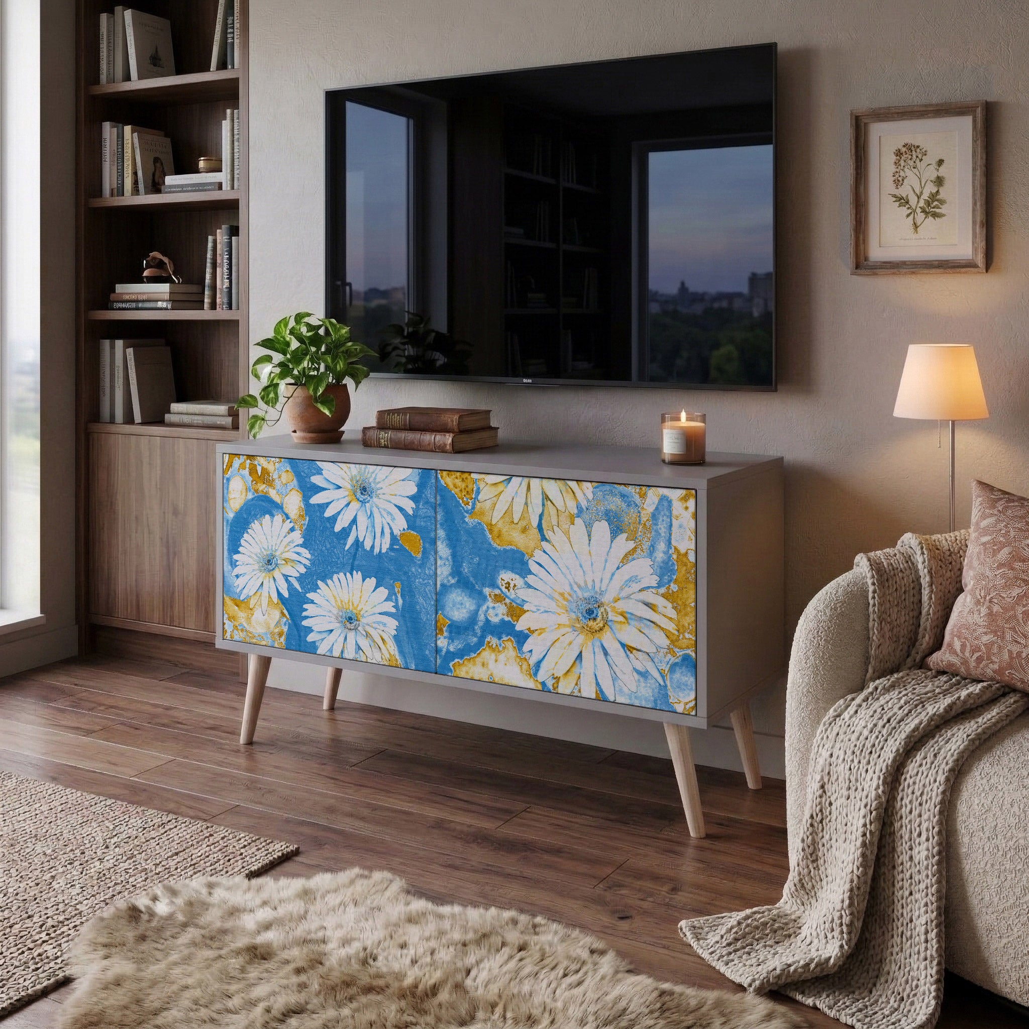 DAISY LUXE Kompakt TV-bänk med 2 dörrar