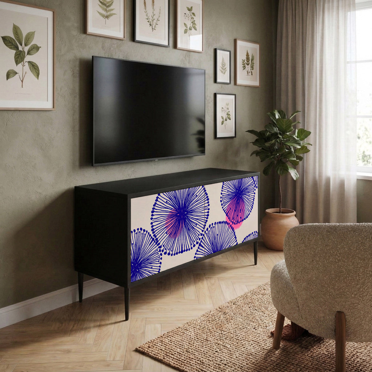 MAGIC NATURE Kompakt TV-bänk med 2 dörrar