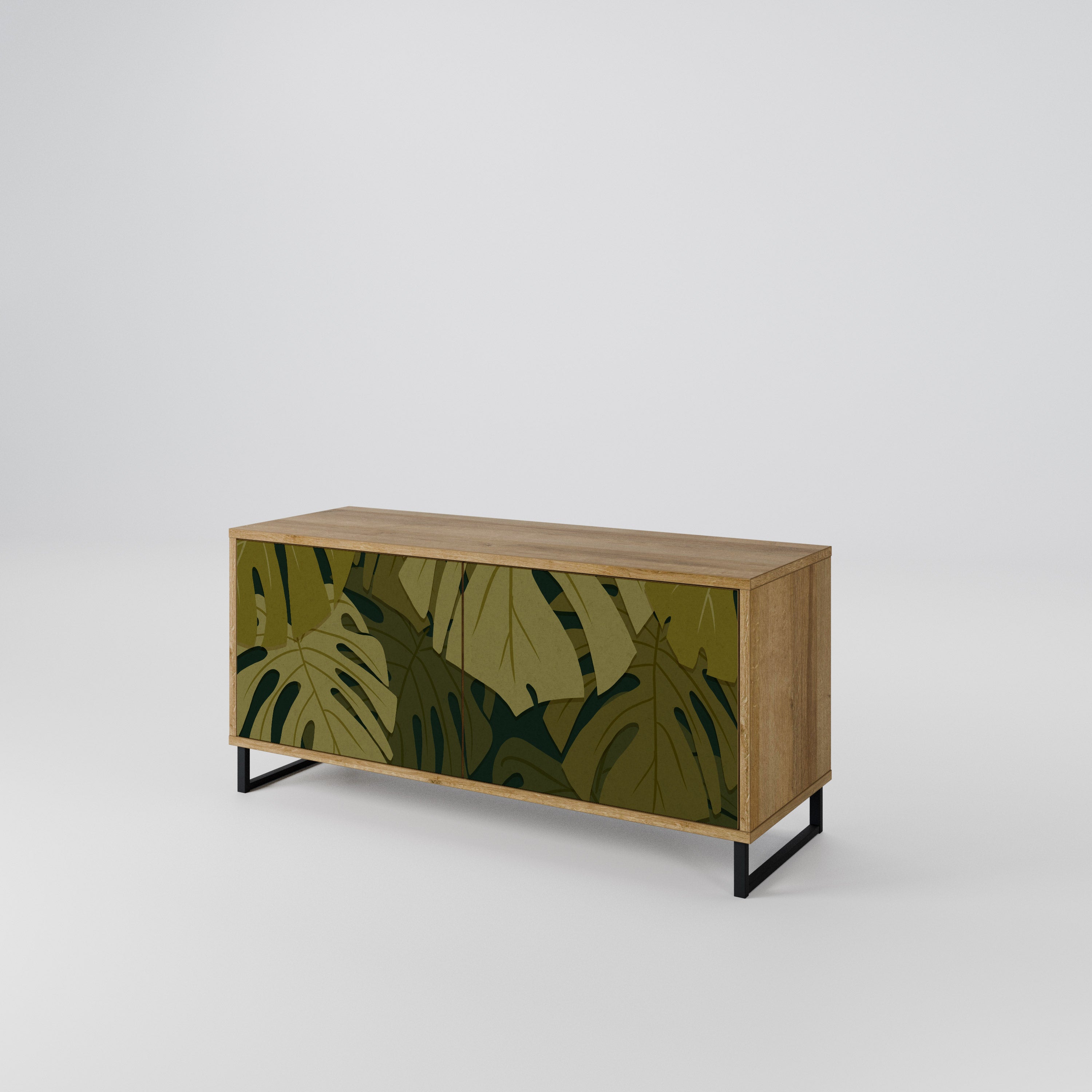 TROPICAL BEAUTY Kompakt TV-bänk med 2 dörrar