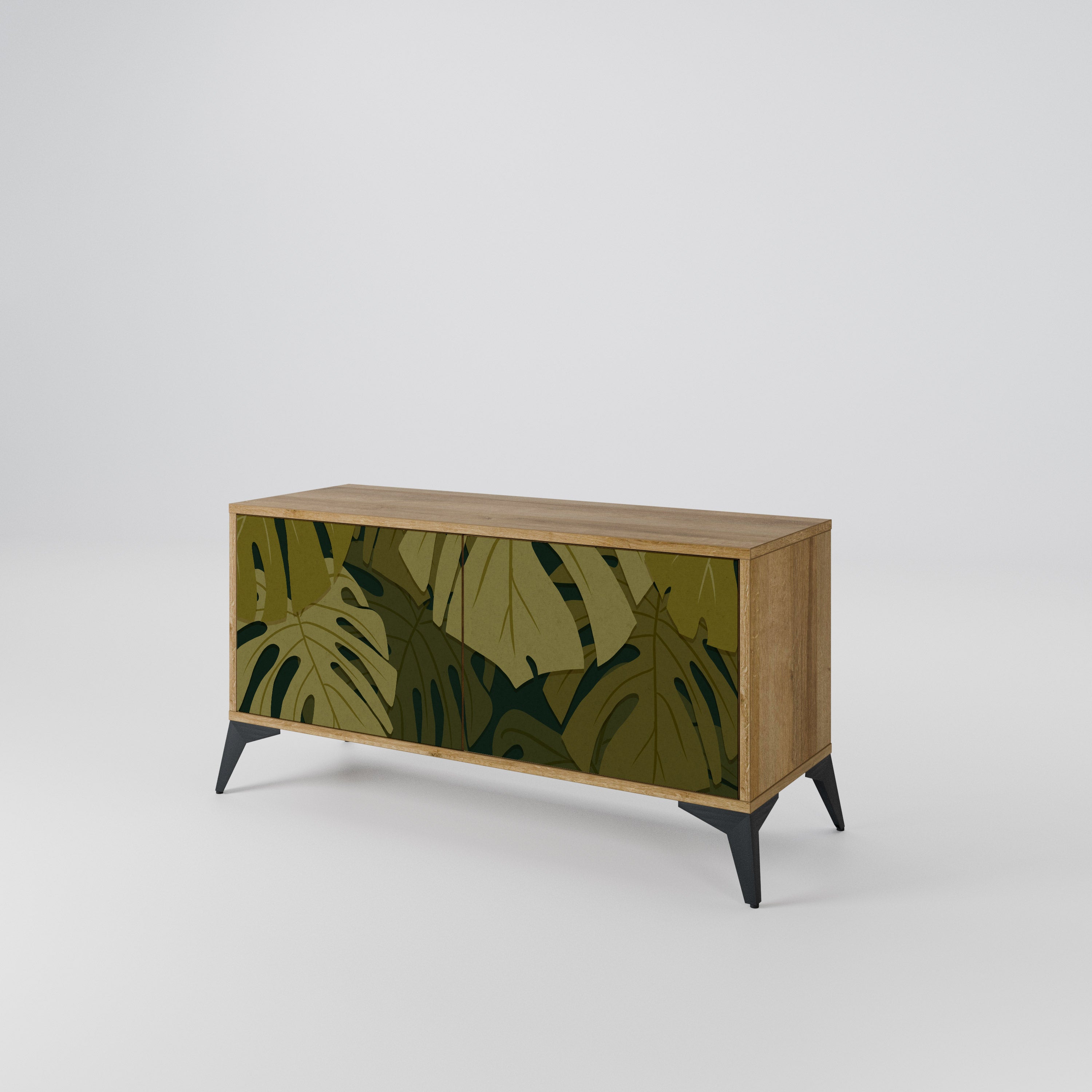TROPICAL BEAUTY Kompakt TV-bänk med 2 dörrar