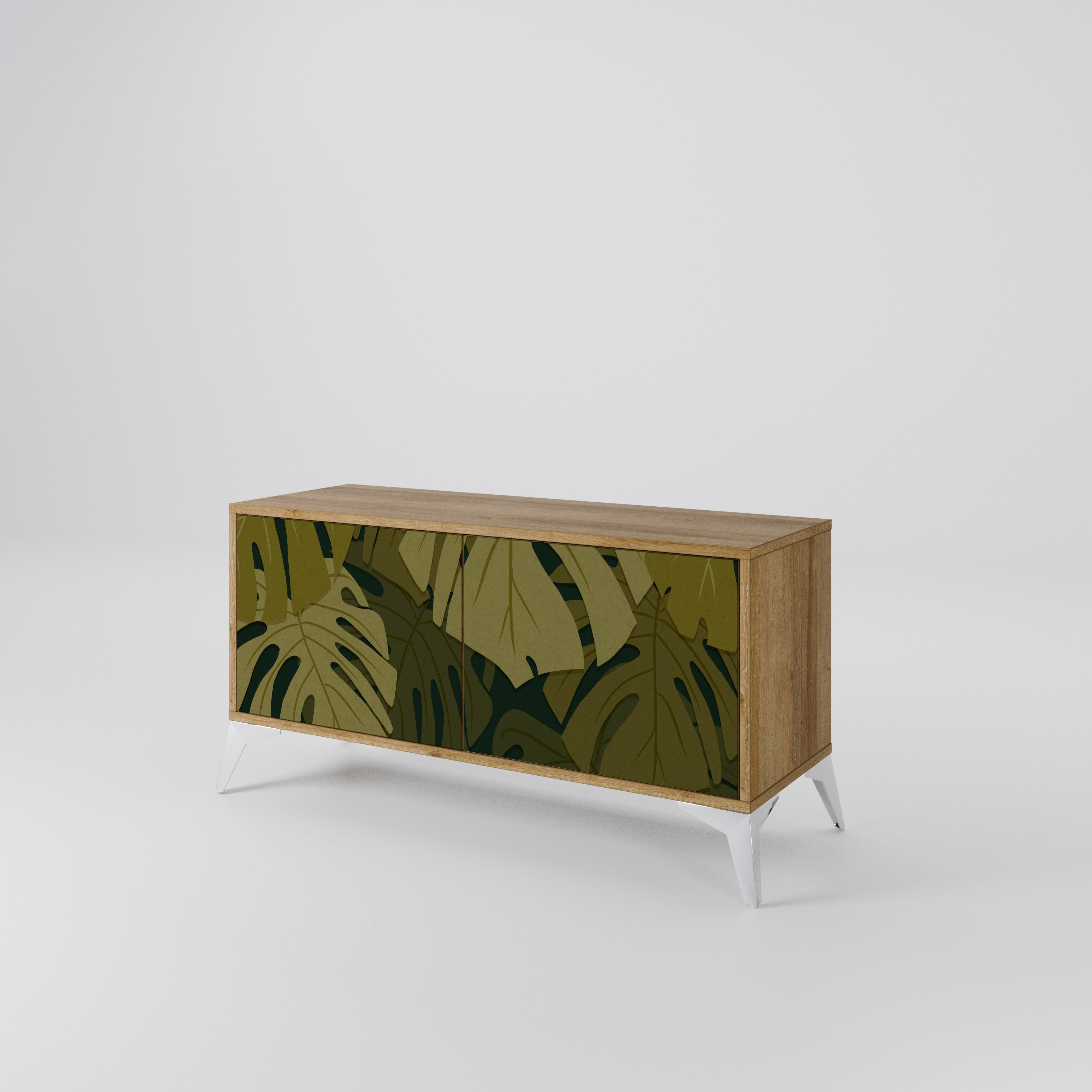 TROPICAL BEAUTY Kompakt TV-bänk med 2 dörrar