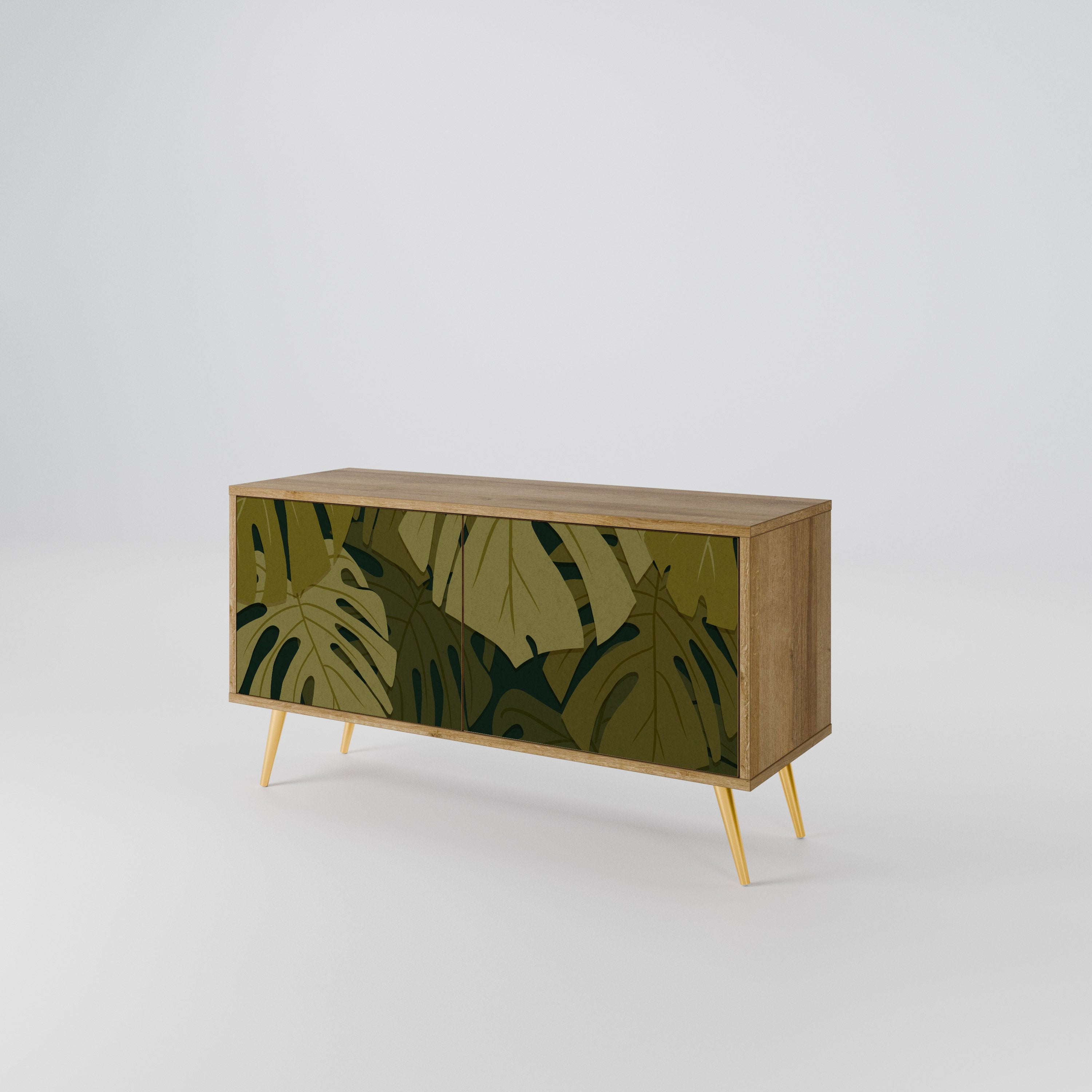TROPICAL BEAUTY Kompakt TV-bänk med 2 dörrar