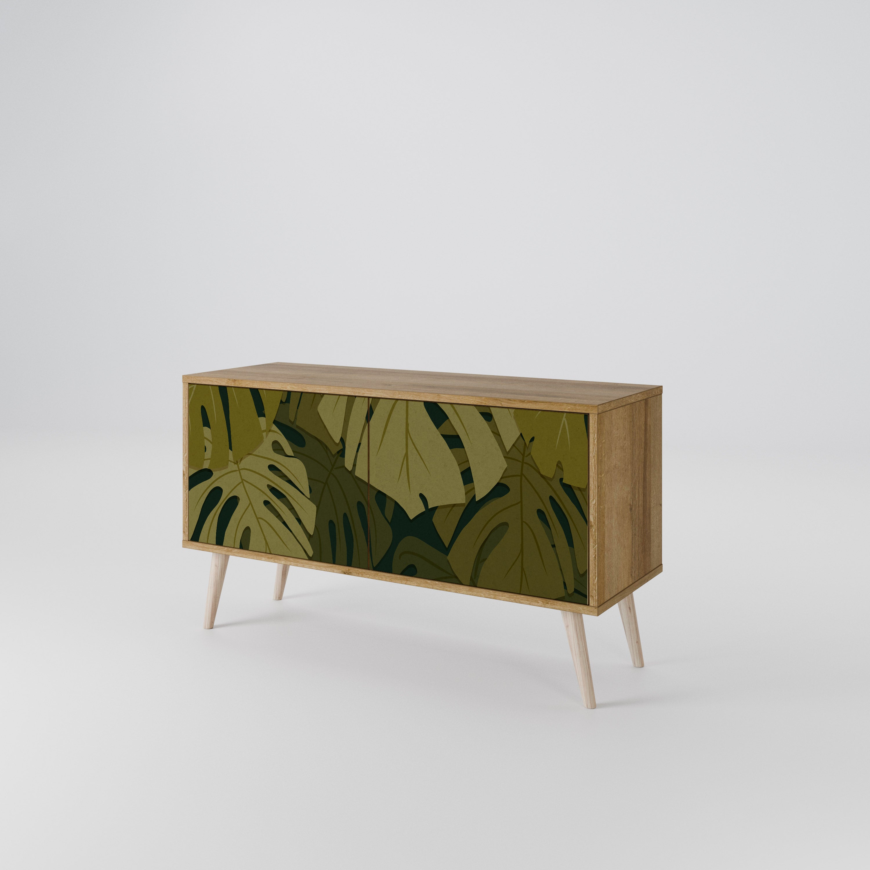 TROPICAL BEAUTY Kompakt TV-bänk med 2 dörrar