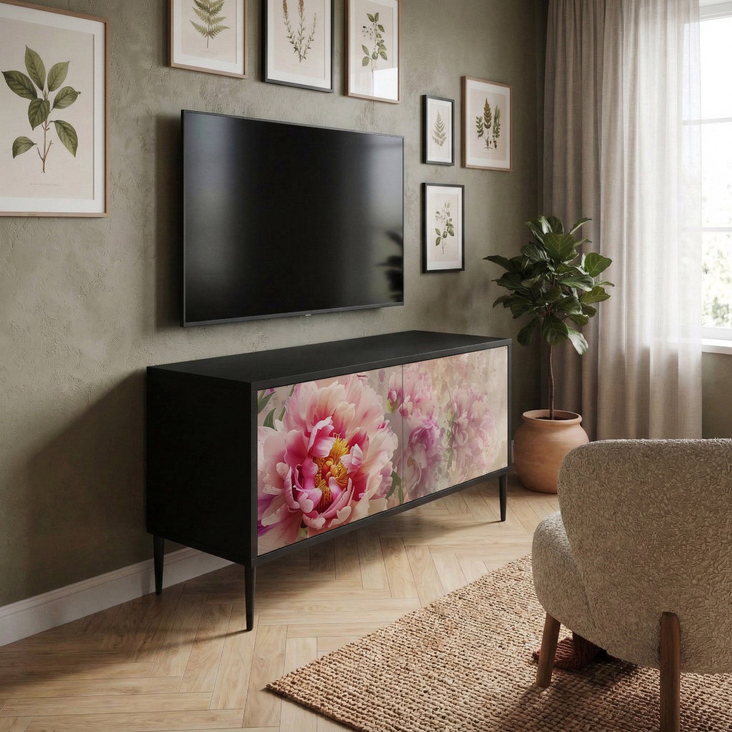 PEONY WHISPER Kompakt TV-bänk med 2 dörrar