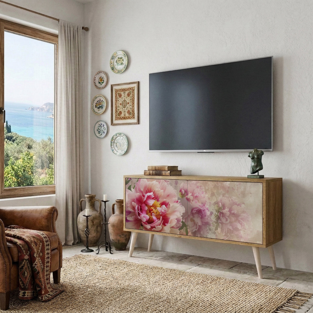 PEONY WHISPER Kompakt TV-bänk med 2 dörrar