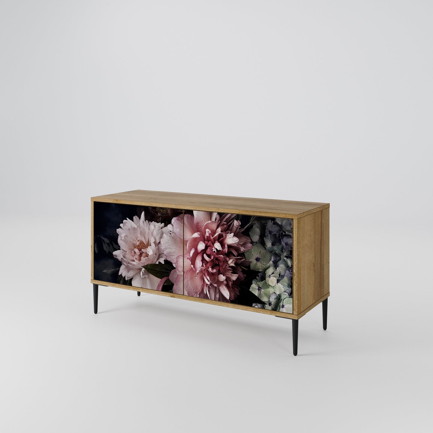 PURE BLOSSOM Kompakt TV-bänk med 2 dörrar