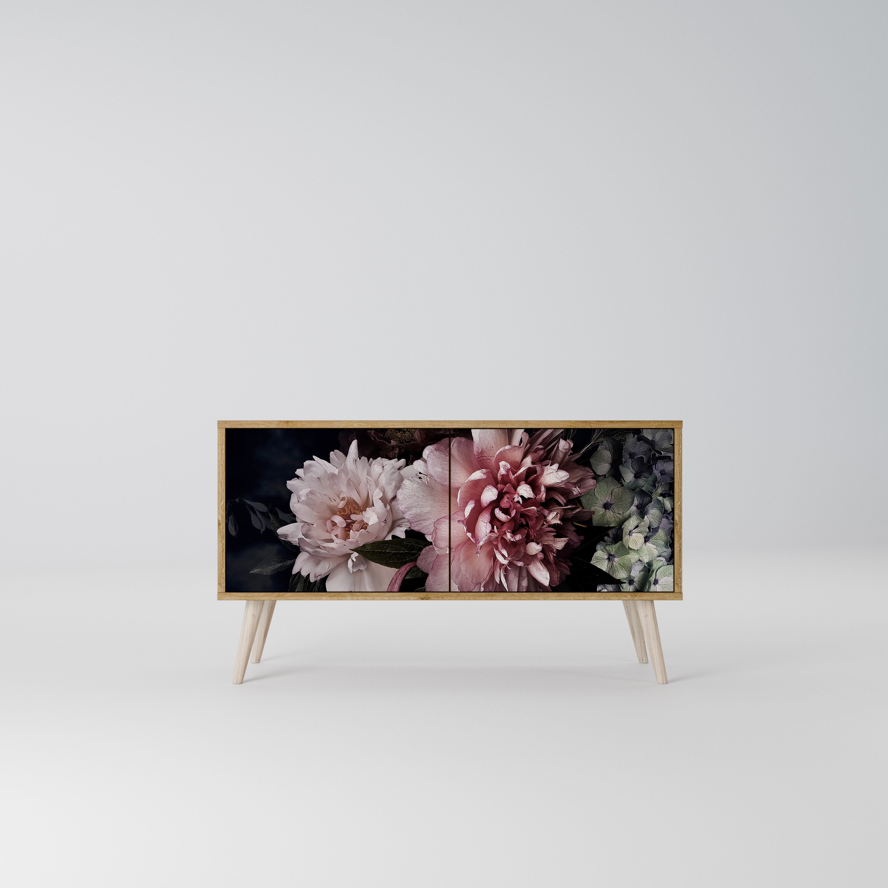 PURE BLOSSOM Kompakt TV-bänk med 2 dörrar