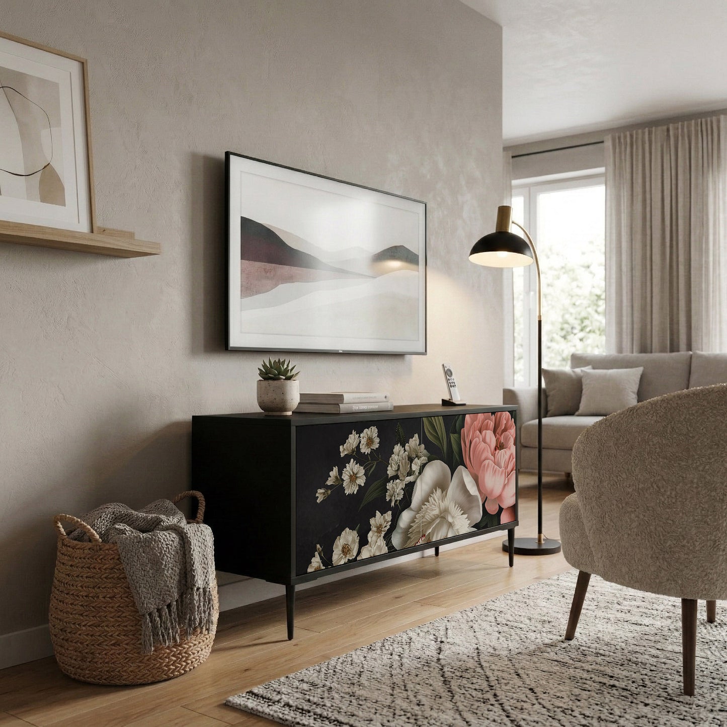 LUSH ELEGANCE Kompakt TV-bänk med 2 dörrar