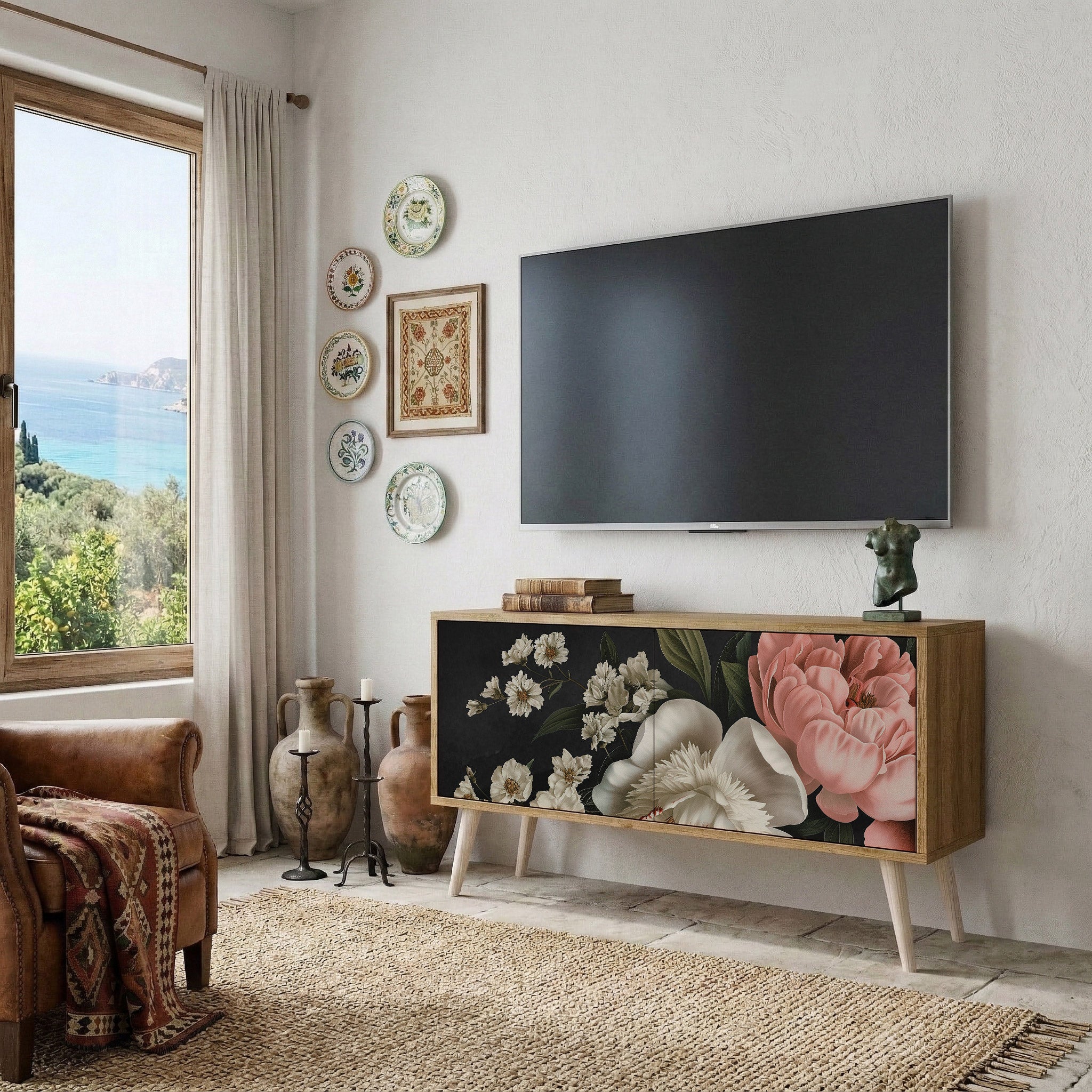 LUSH ELEGANCE Kompakt TV-bänk med 2 dörrar
