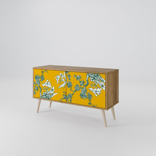 YELLOW CHINOISERIE Kompakt TV-bänk med 2 dörrar