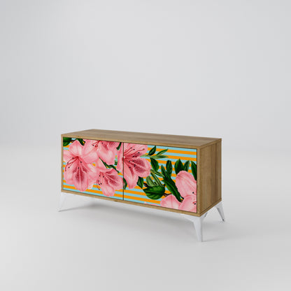 FRAGILE BEAUTY Kompakt TV-bänk med 2 dörrar
