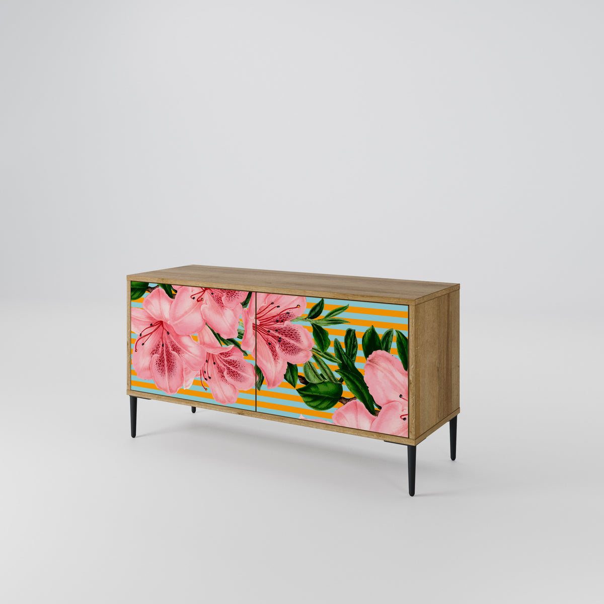 FRAGILE BEAUTY Kompakt TV-bänk med 2 dörrar