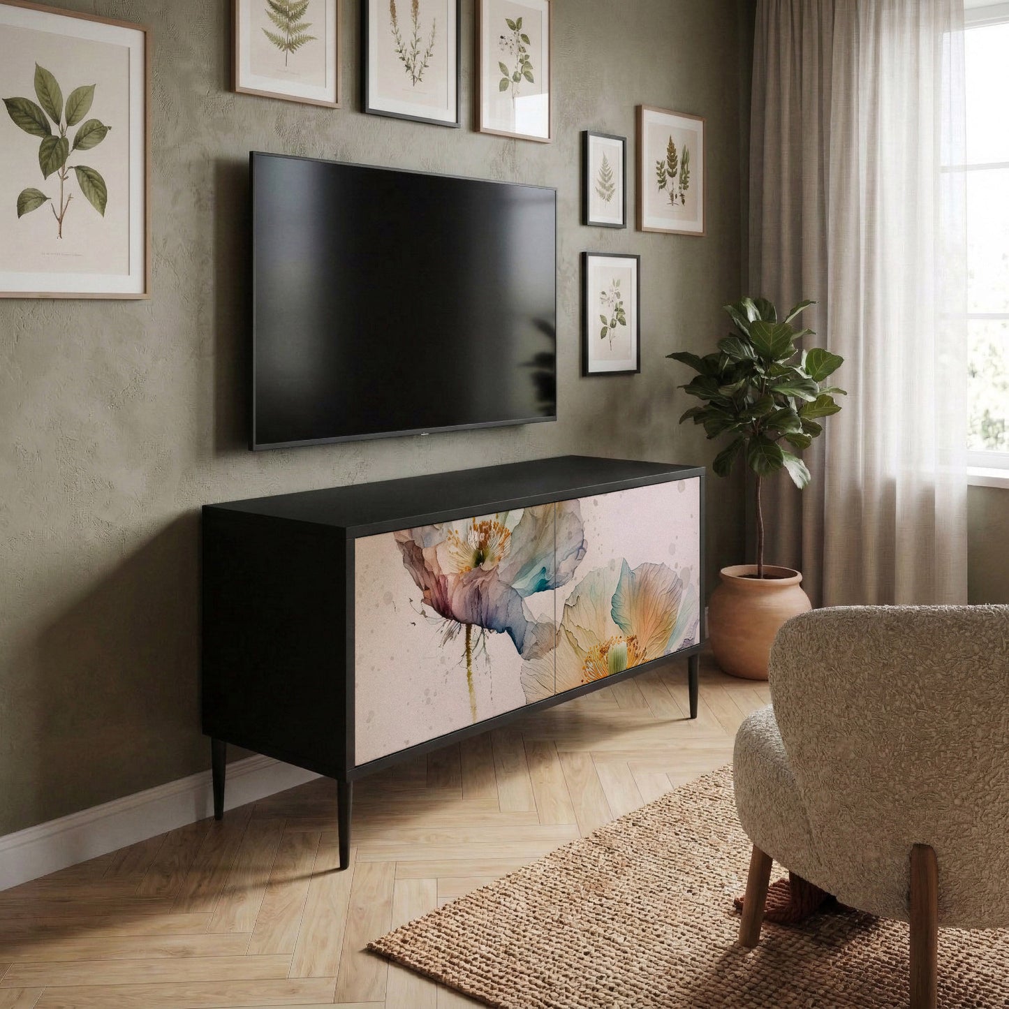 SOFTEN POPPY Kompakt TV-bänk med 2 dörrar