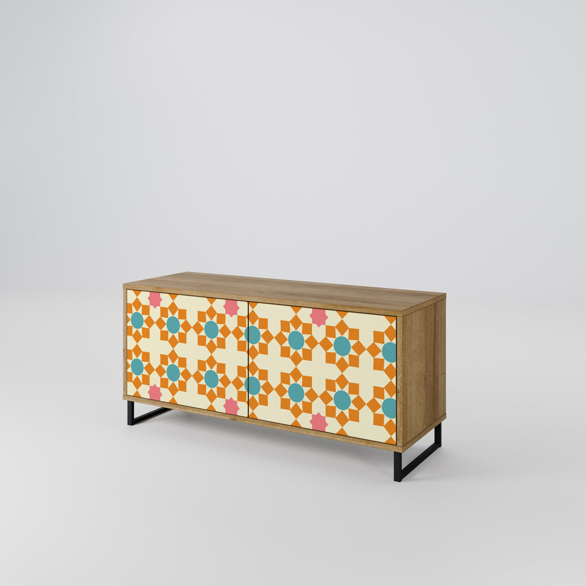 FLORAL DECOR Compact 2-Door TV Cabinet