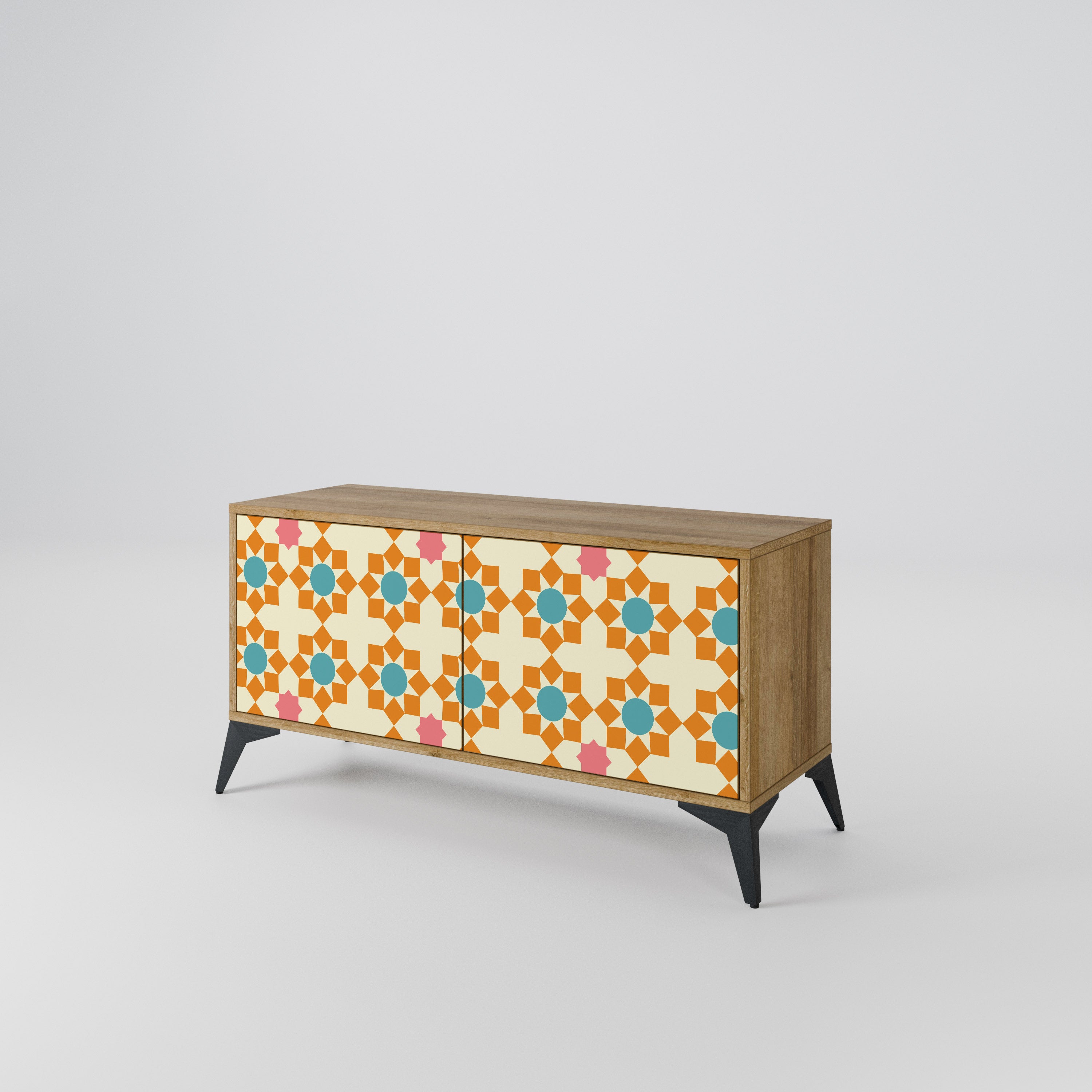 BLOMSTERDEKORATION Kompakt TV-skåp med 2 dörrar