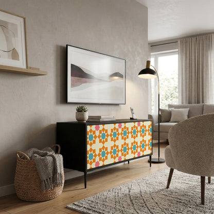FLORAL DECOR Kompakt TV-bänk med 2 dörrar