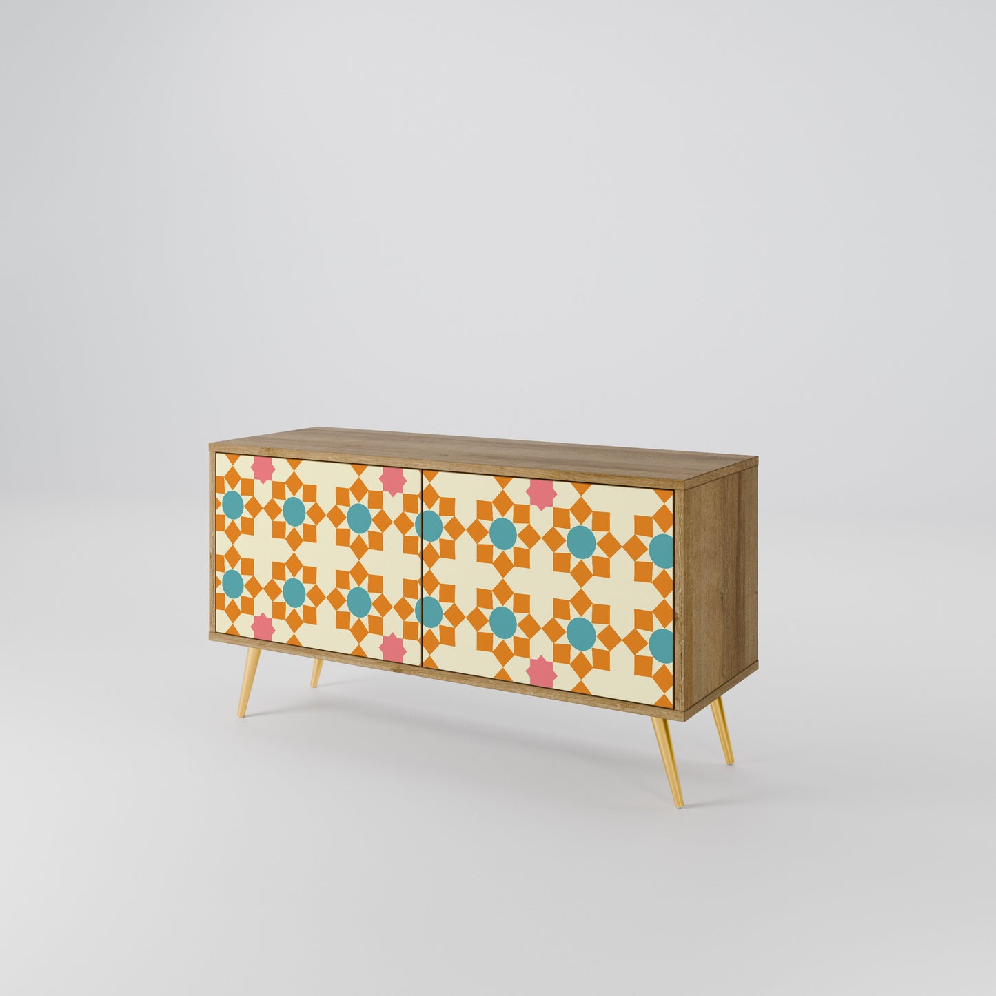 FLORAL DECOR Kompakt TV-bänk med 2 dörrar