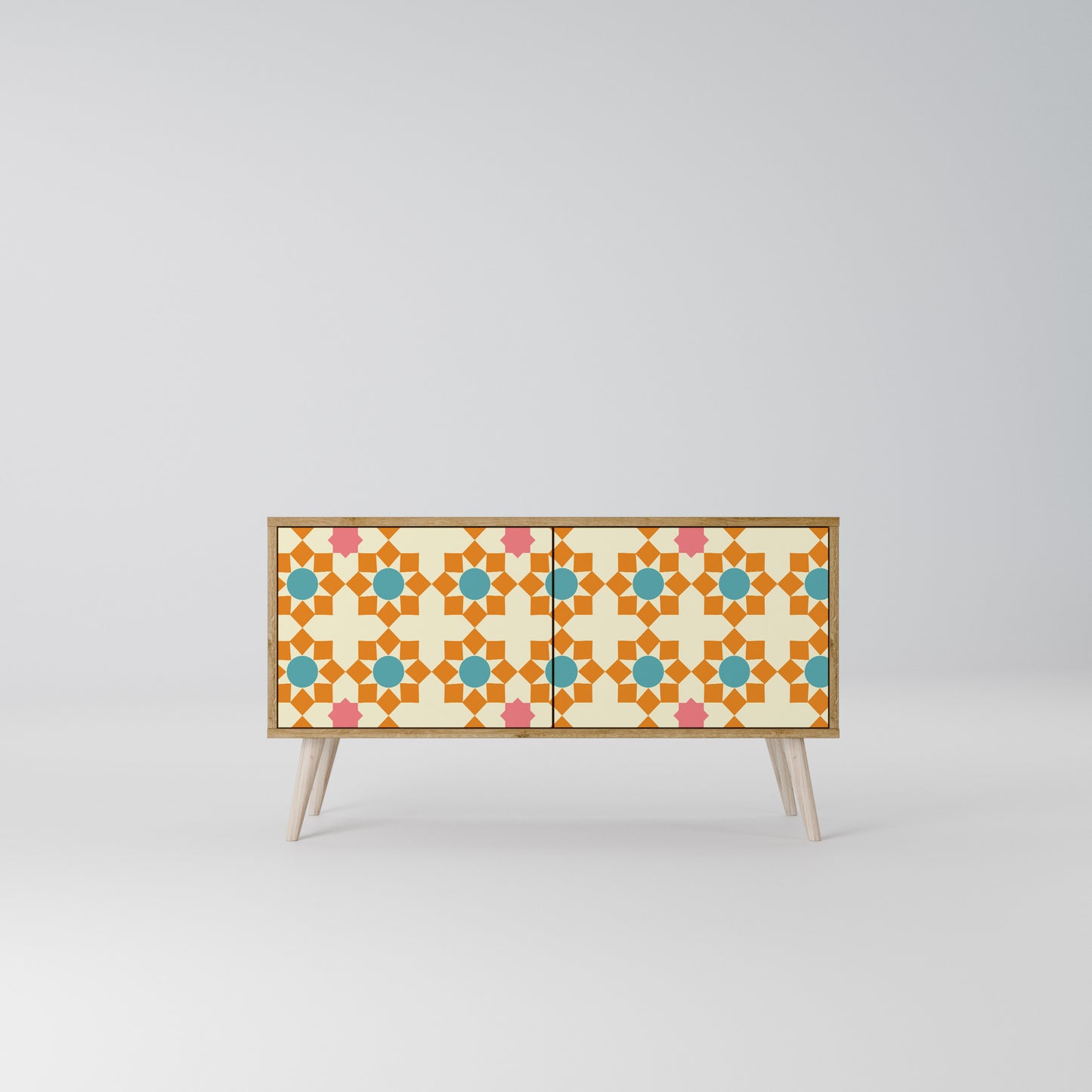 FLORAL DECOR Kompakt TV-bänk med 2 dörrar