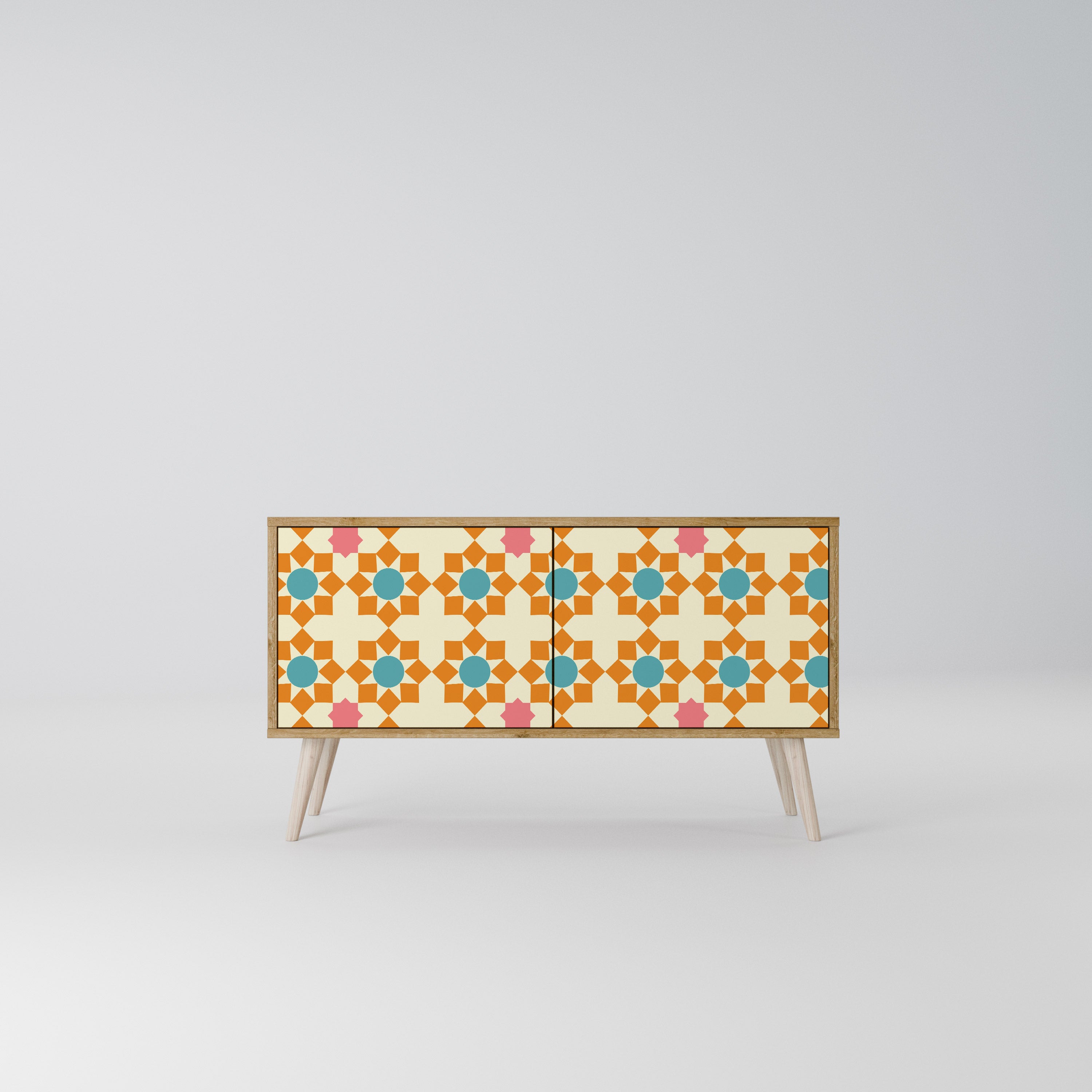 FLORAL DECOR Compact 2-Door TV Cabinet