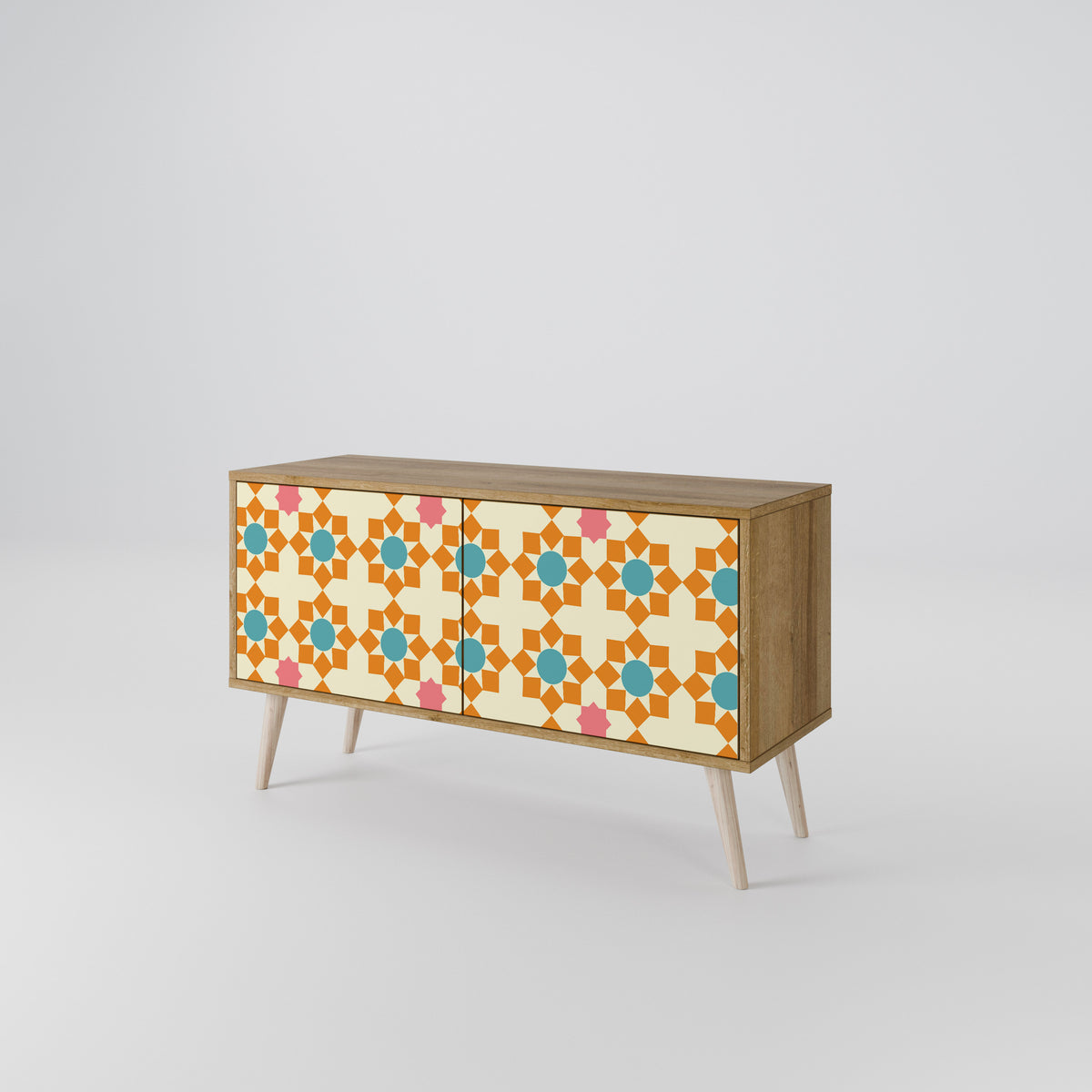 FLORAL DECOR Kompakt TV-bänk med 2 dörrar