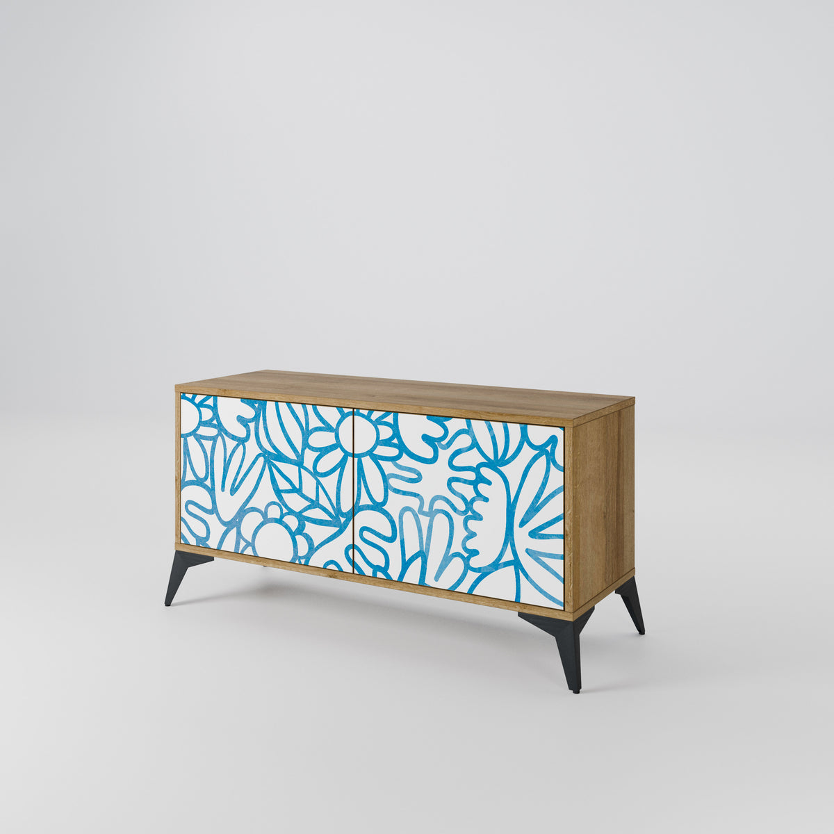BLOOMY MORNING Compact 2-Door TV Cabinet