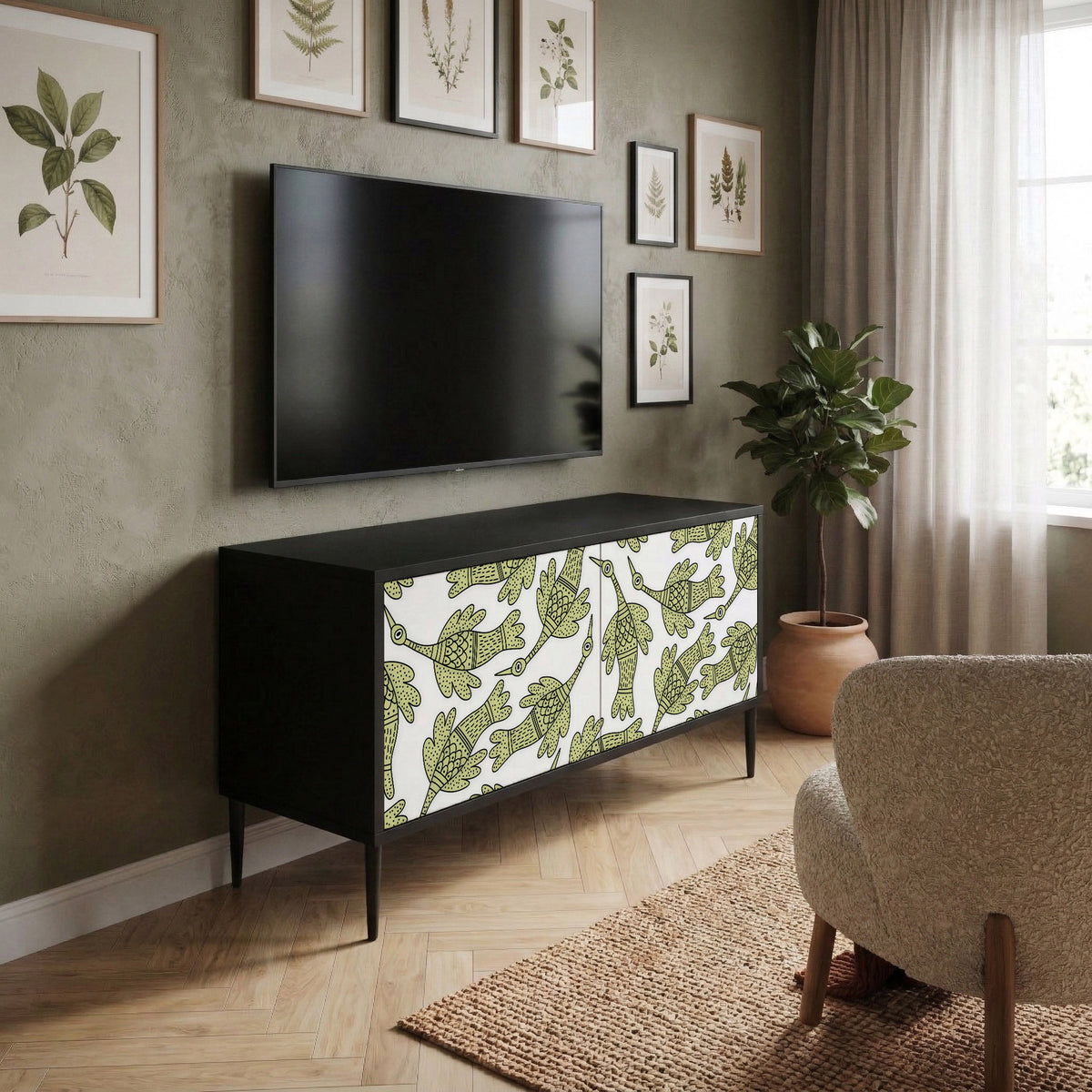 SEEDLING SONGBIRD Kompakt TV-bänk med 2 dörrar