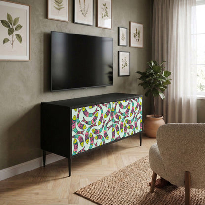 INDIAN FISH Kompakt TV-bänk med 2 dörrar