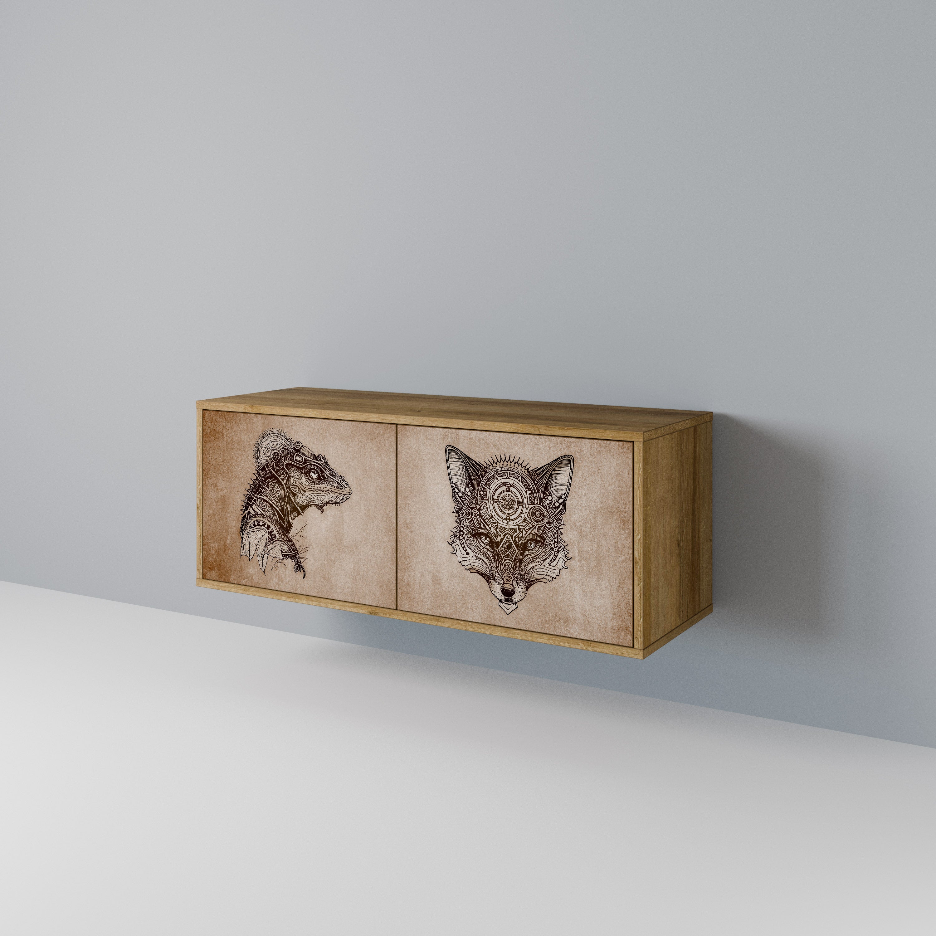 STEAMPUNK CLAN Kompakt TV-skåp med 2 dörrar