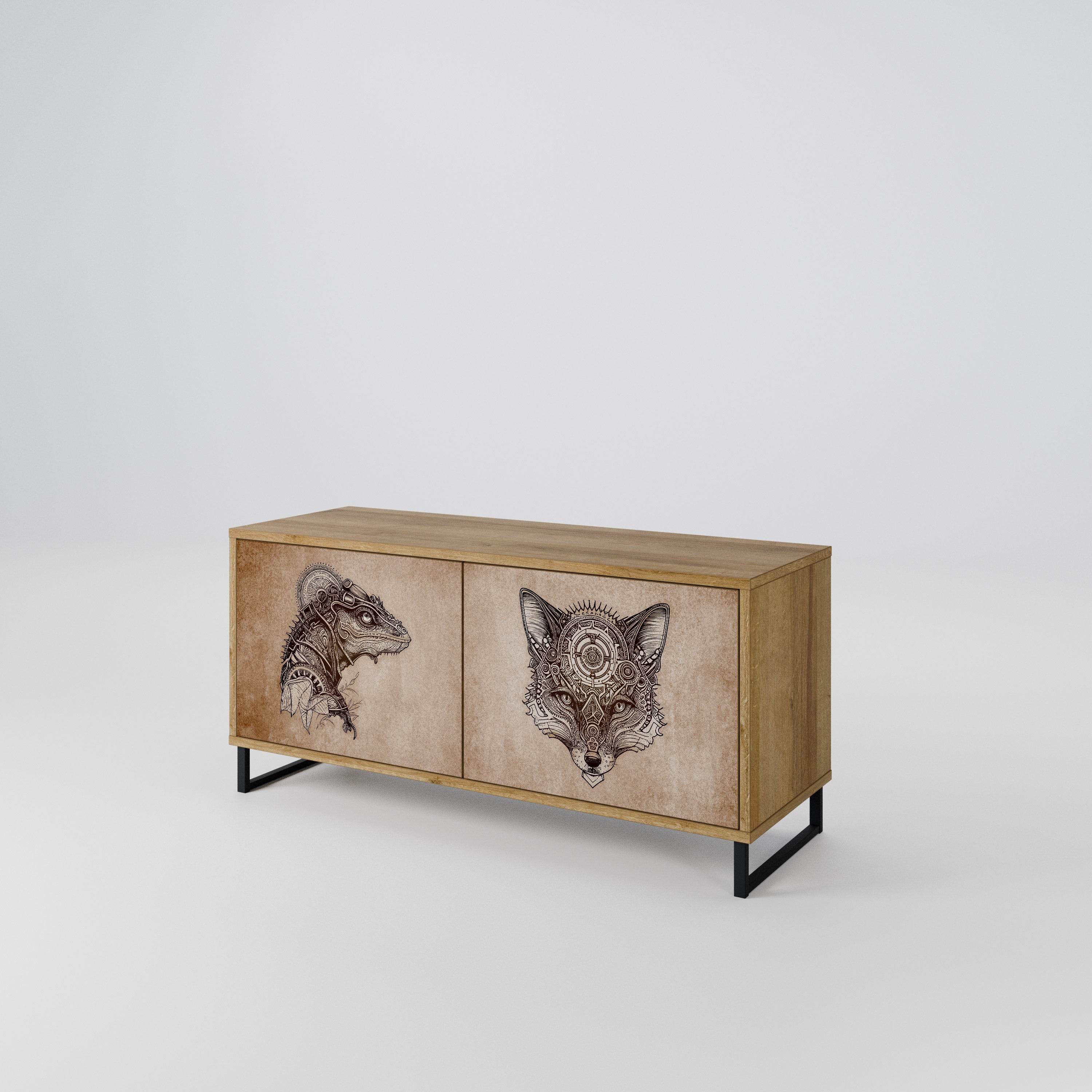 STEAMPUNK CLAN Kompakt TV-skåp med 2 dörrar