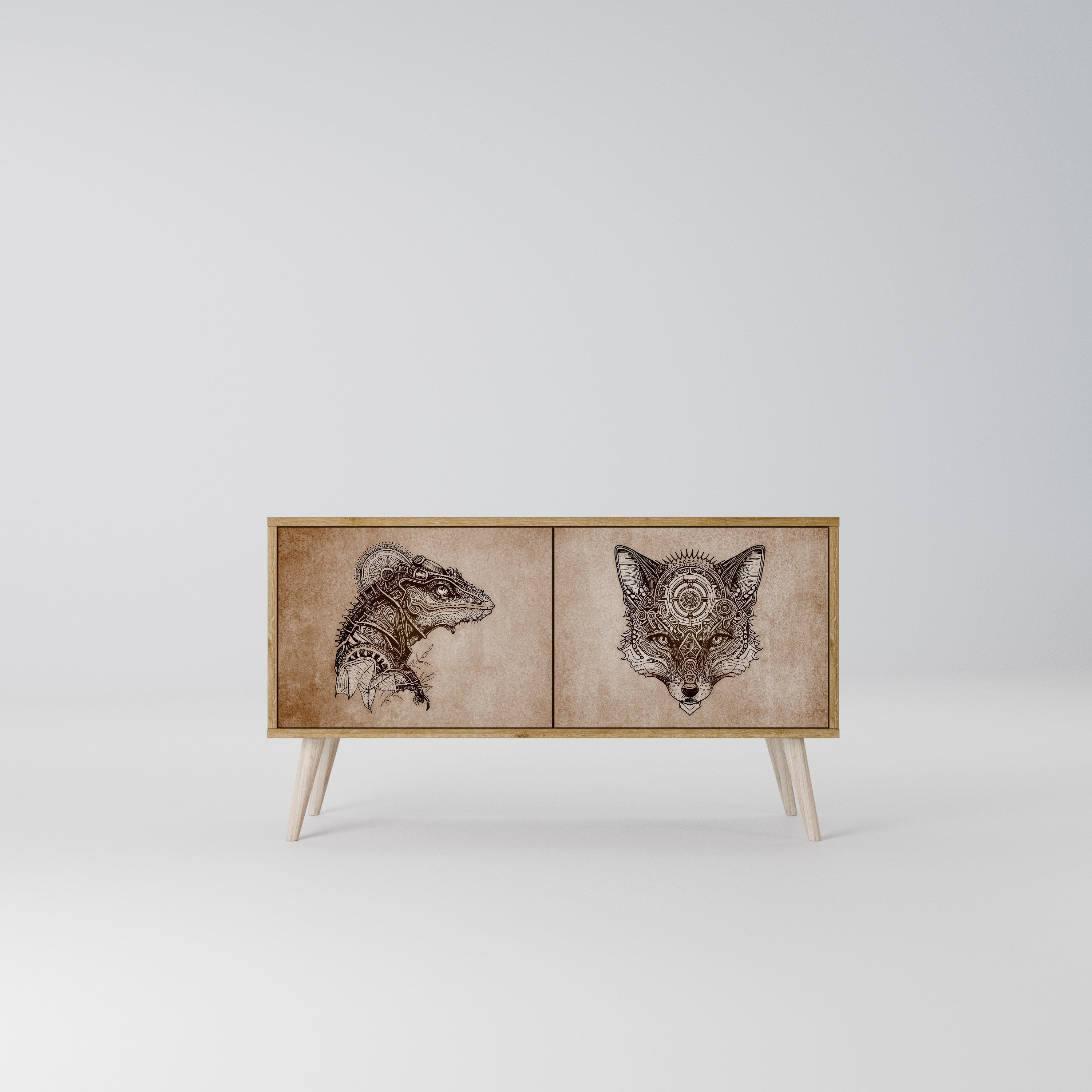 STEAMPUNK CLAN Compact 2-Door TV Cabinet