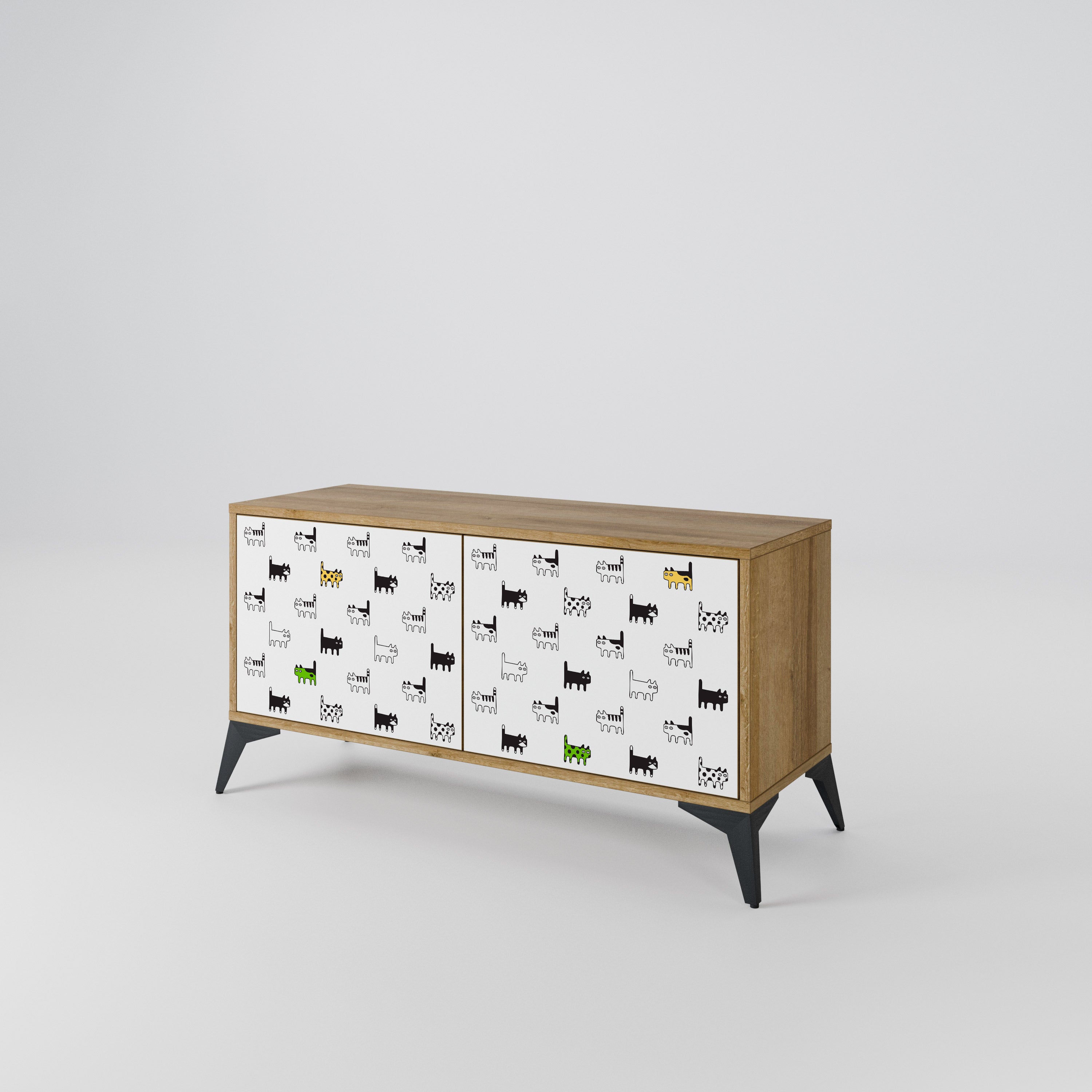 CATS COMPILATION Kompakt TV-skåp med 2 dörrar