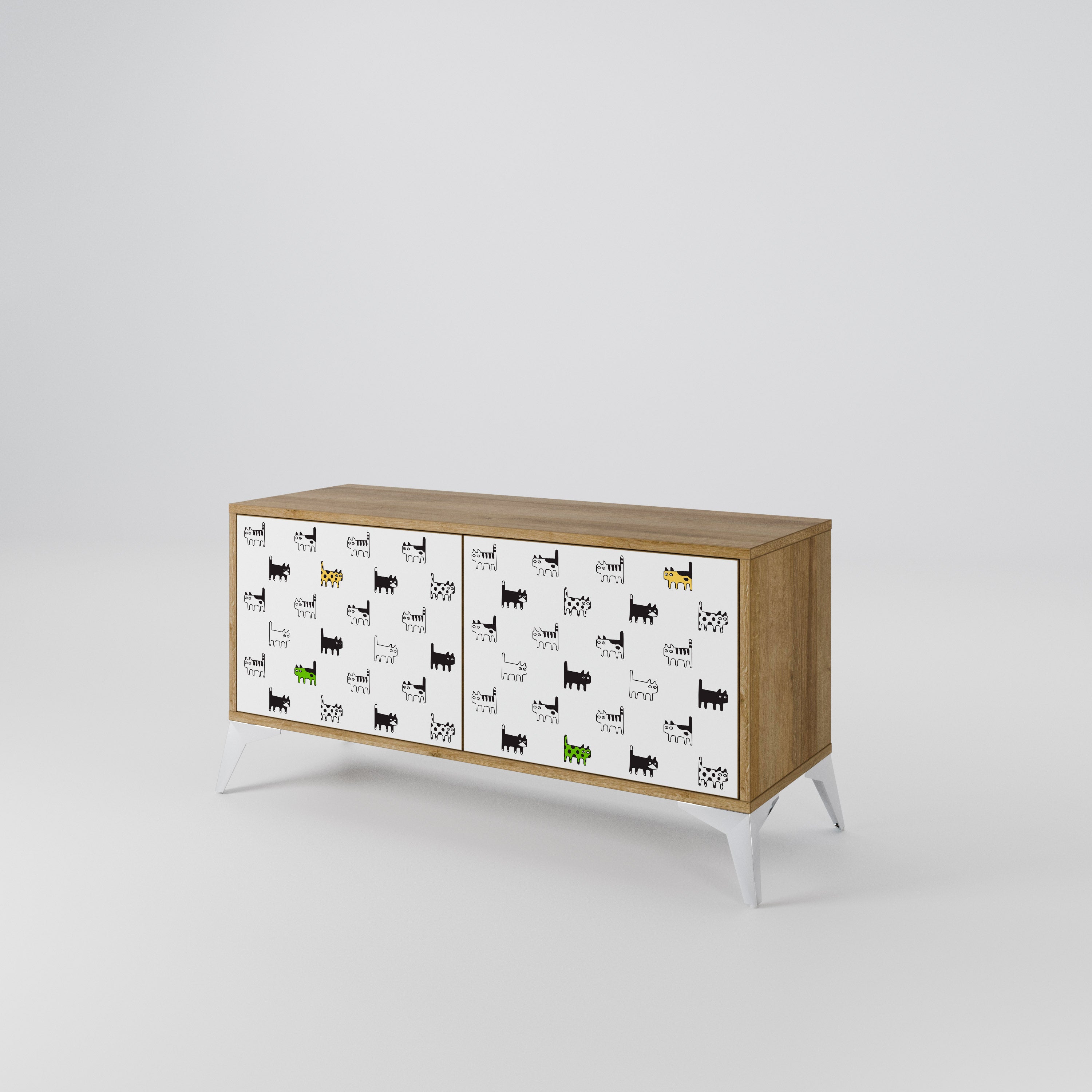 CATS COMPILATION Kompakt TV-skåp med 2 dörrar