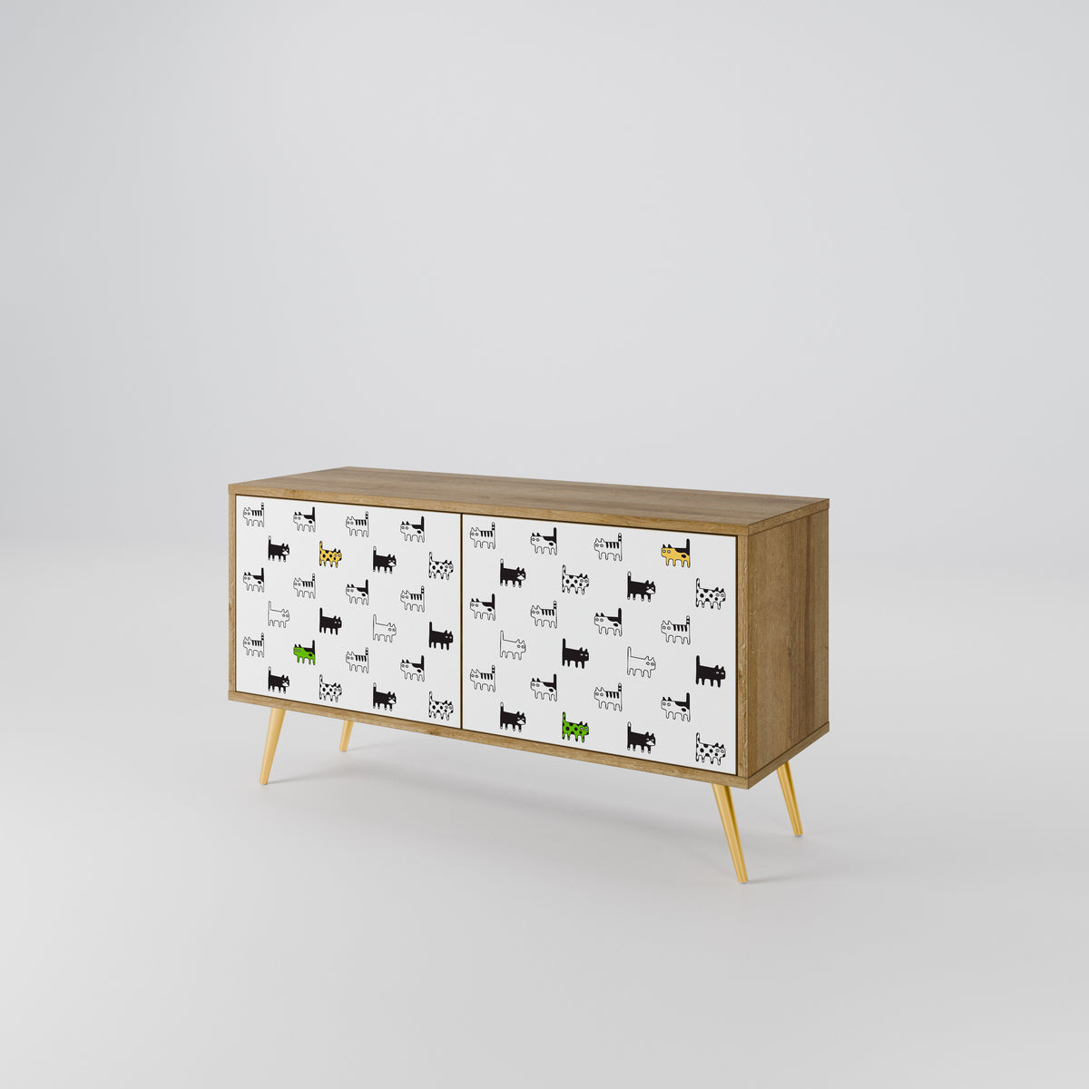 CATS COMPILATION Kompakt TV-bänk med 2 dörrar