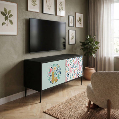 COLORFUL ALPACAS Kompakt TV-bänk med 2 dörrar