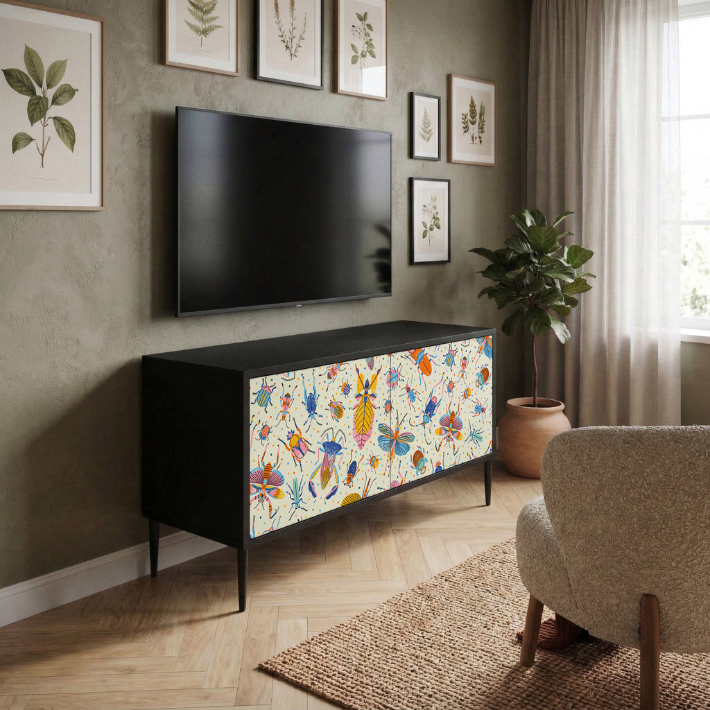 COLORFUL INSECTS Kompakt TV-bänk med 2 dörrar