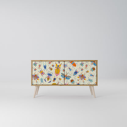 COLORFUL INSECTS Kompakt TV-bänk med 2 dörrar